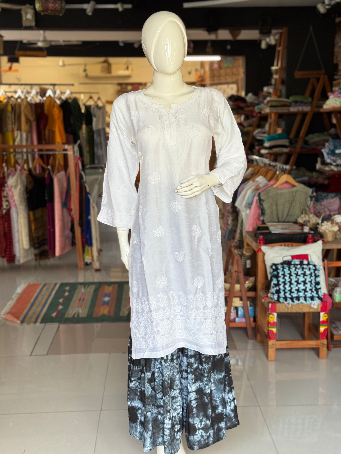 Black tie dye sharara pants on soft modal - free size