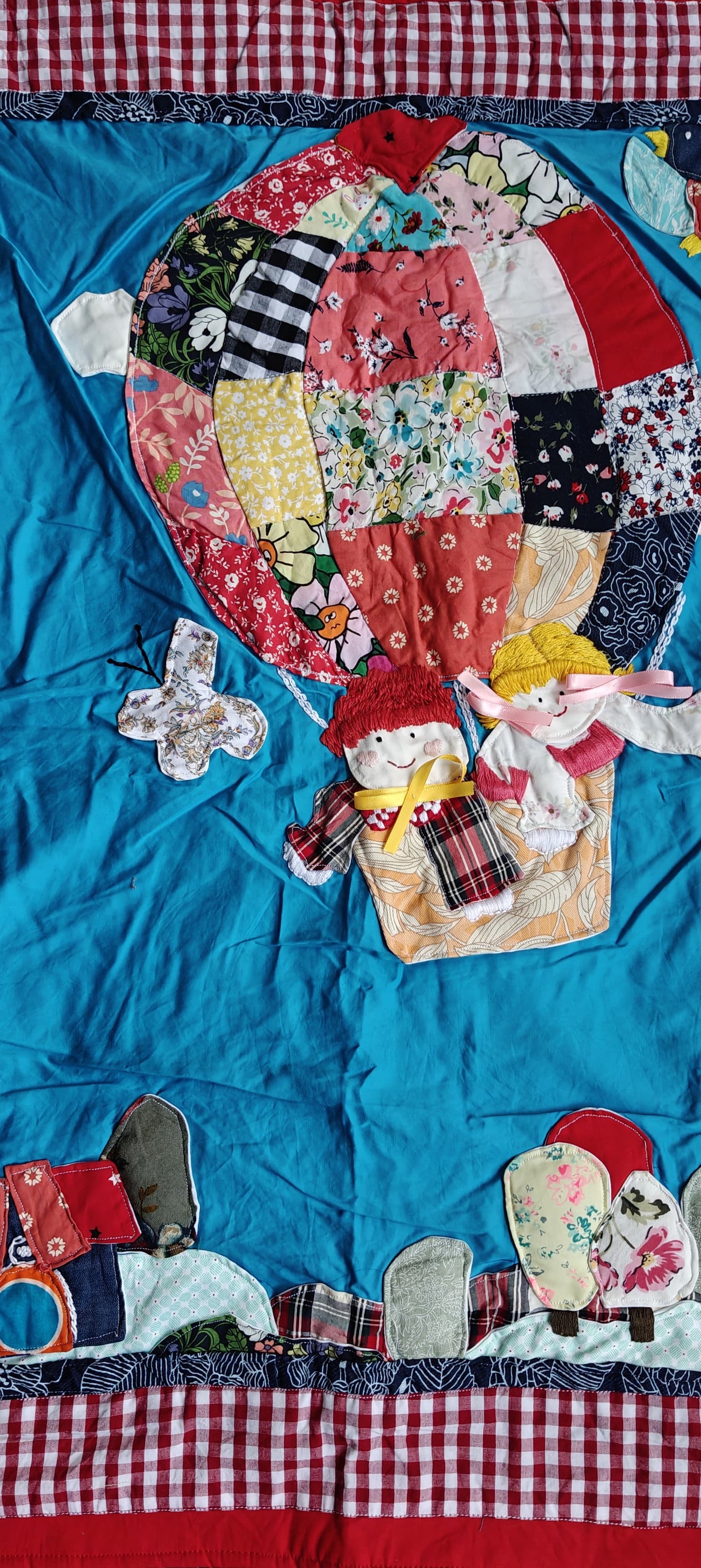 Patchwork cute hand made cotton quilts / play mats / wall decor for children - design options available
