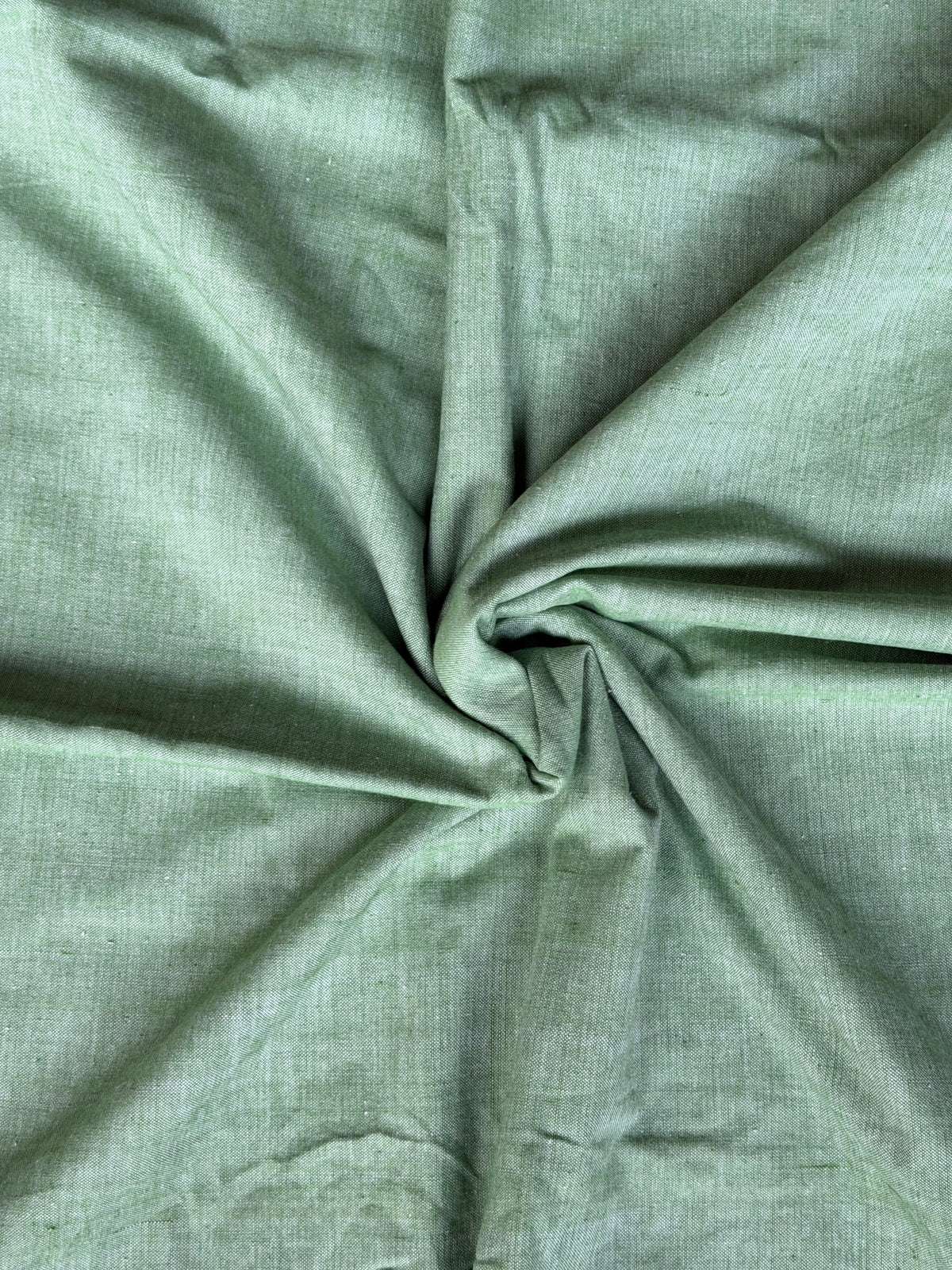 Sage green hand woven soft n thick cotton fabric