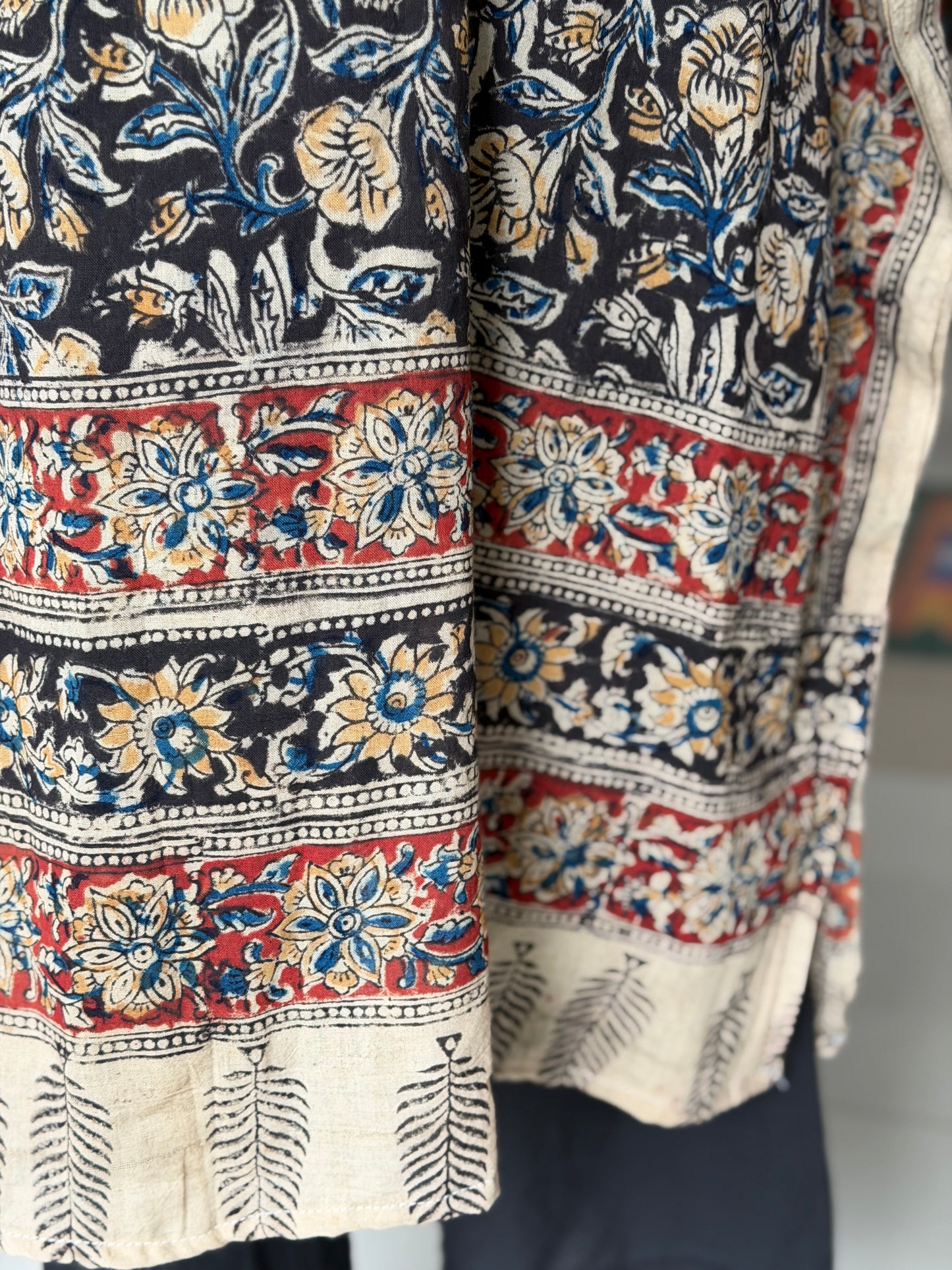 Kalamkari kaftan kurti - soft cotton with hand block prints - designs n colors options available