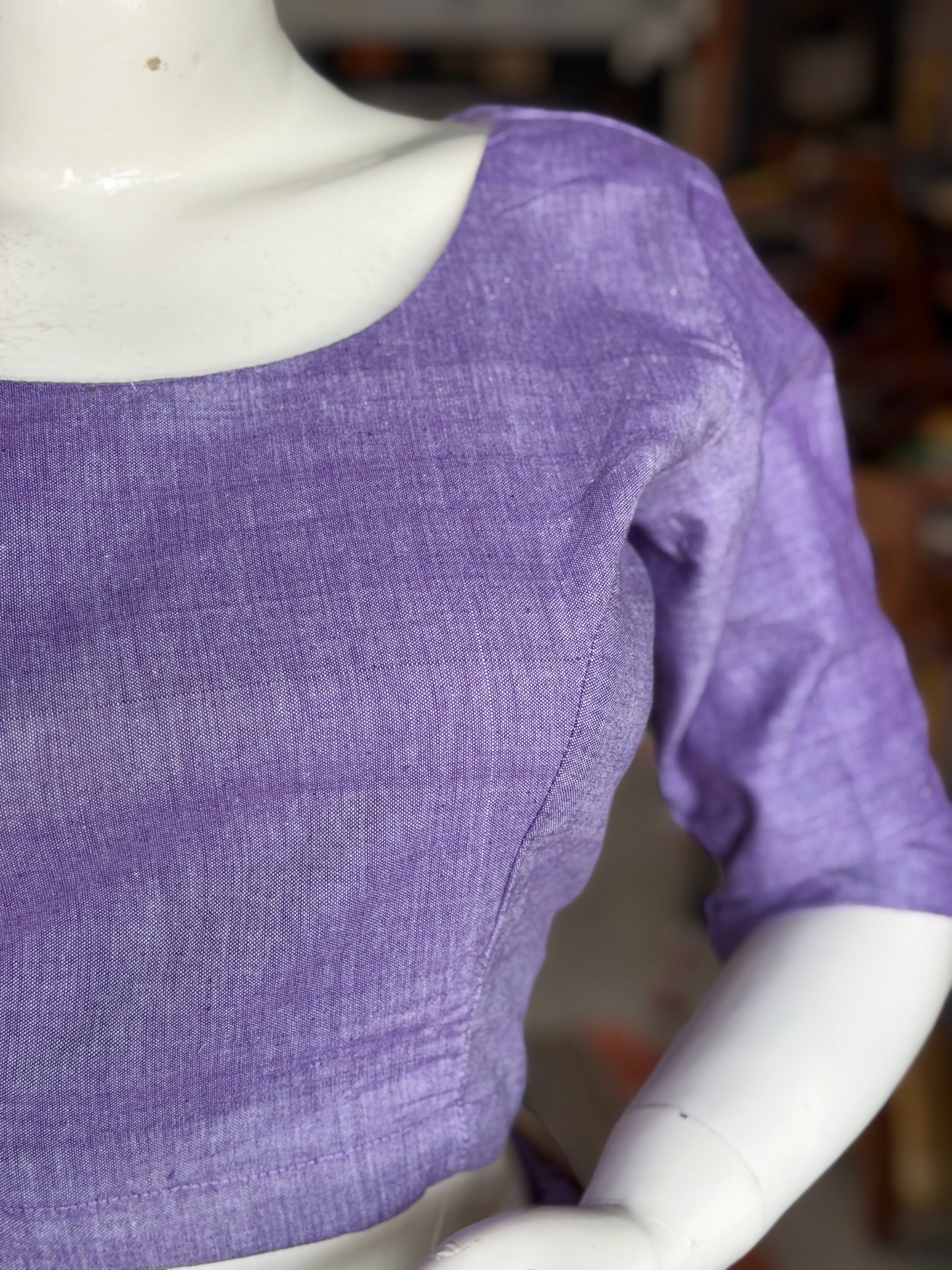 Langa voni - half saree - lavender hand woven cotton long skirt / lehenga / langa with cotton blouse - 2 piece set