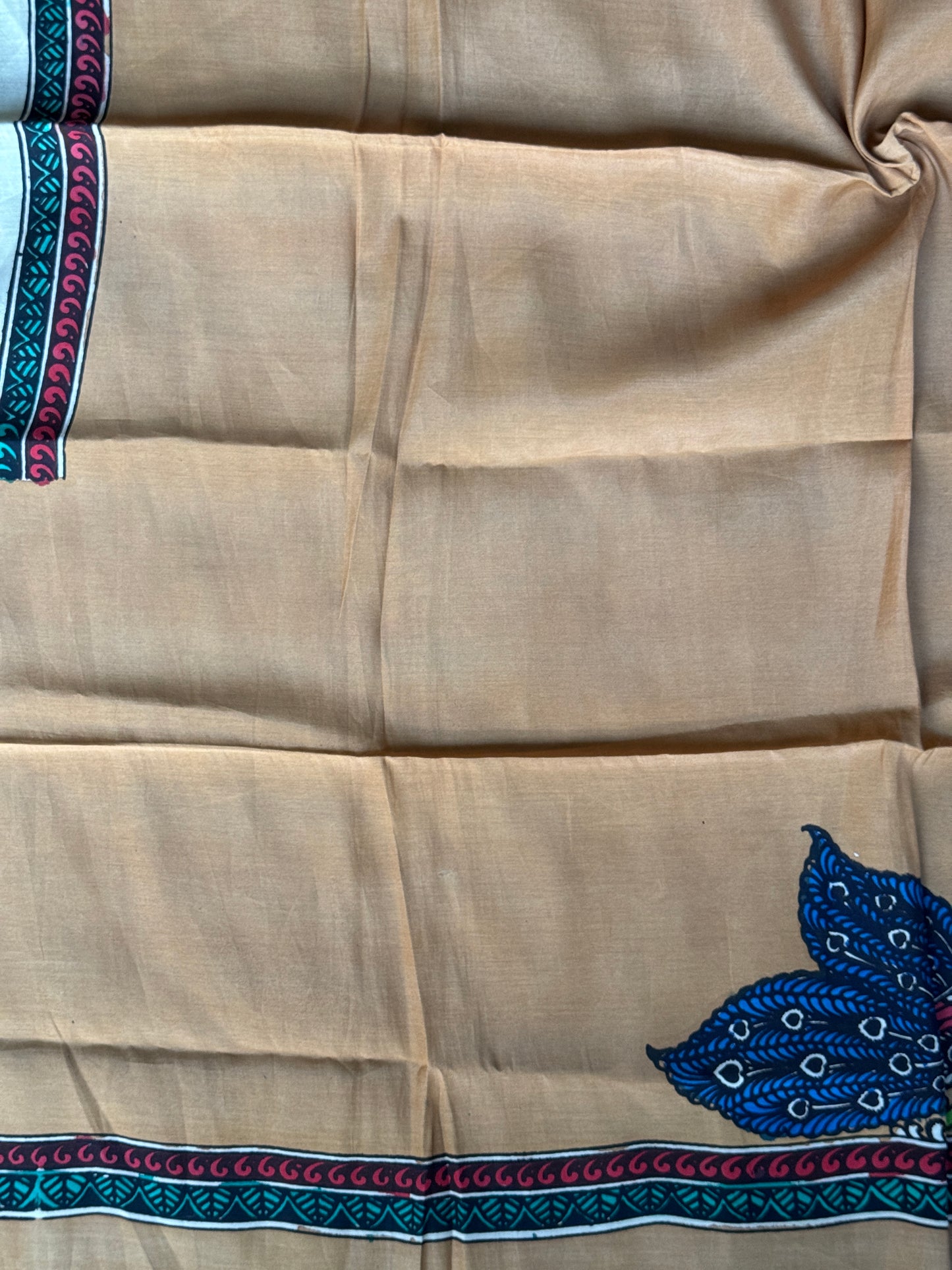 Silk Pen Kalamkari handpainted unstitched blouse piece with border - multiple designs n colors available