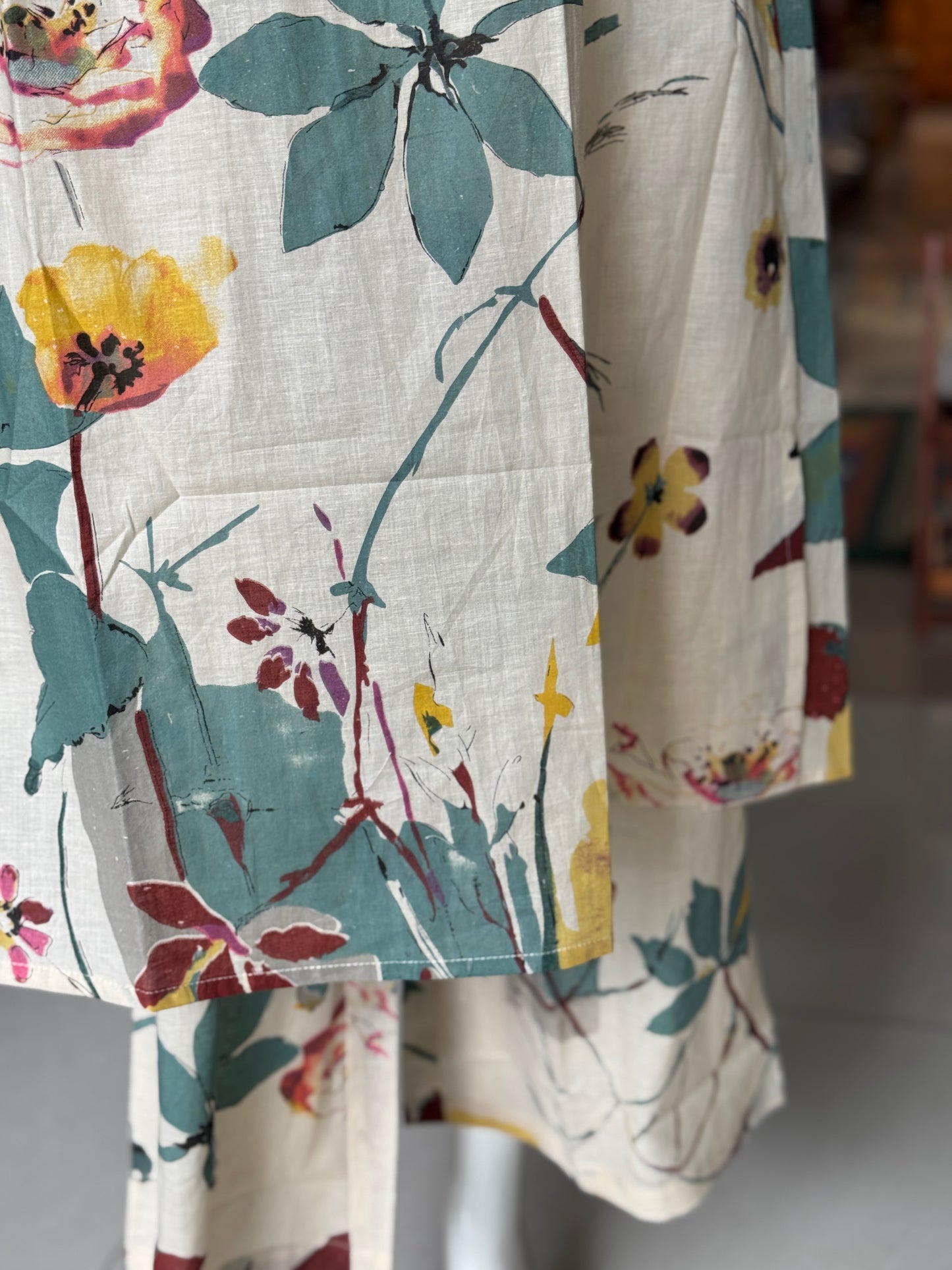 Floral print sleeveless cotton kurti, flared pants - coord set , 2 piece - multiple colors options