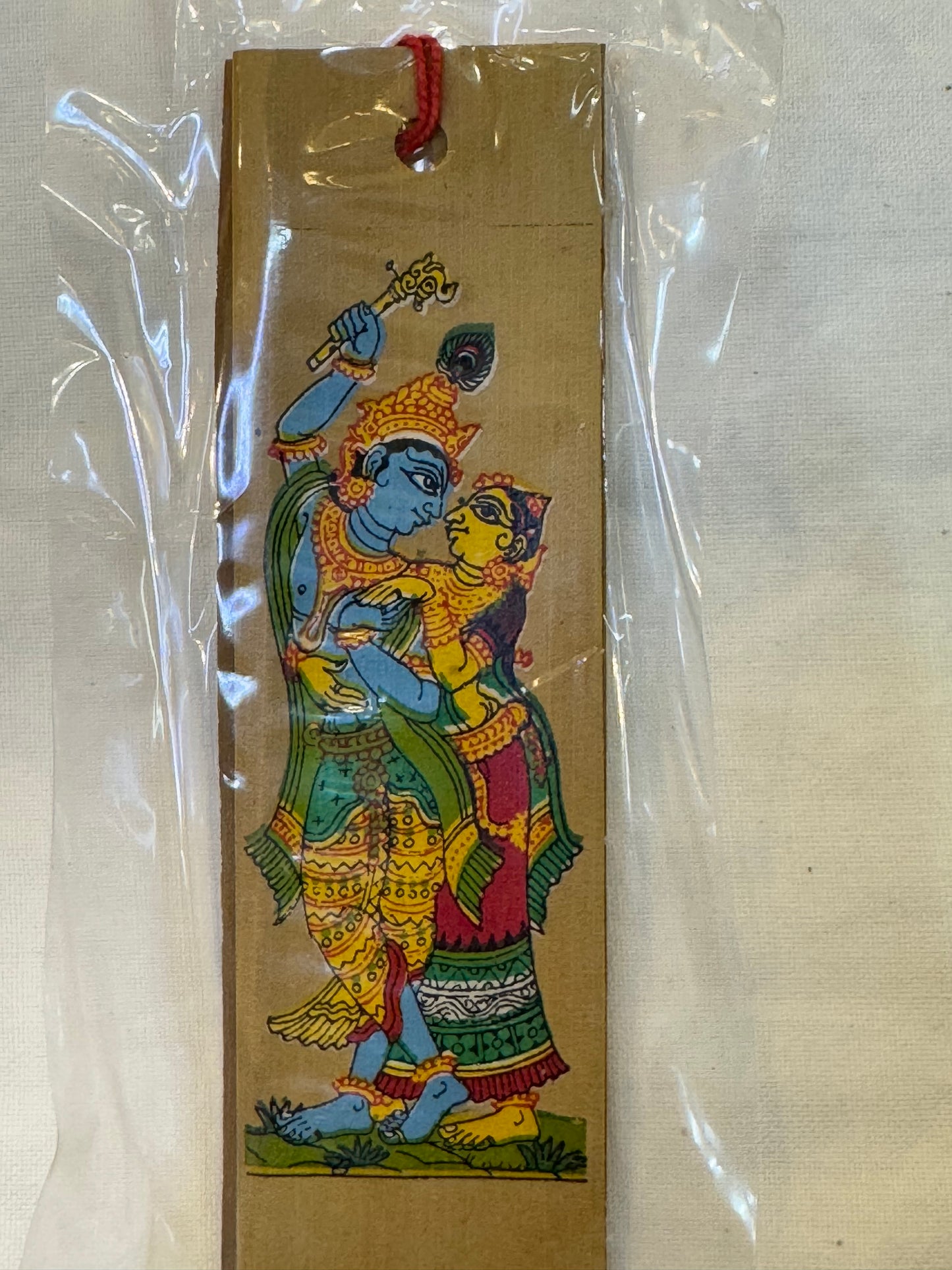 Palm leaf patachitra printed bookmark - 4 inch length double leaves