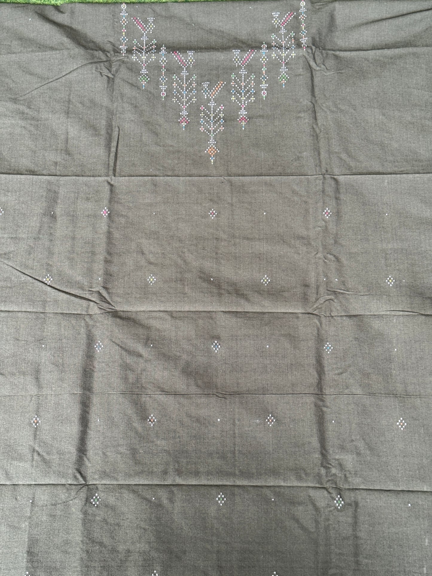Tangaliya dot weave handwoven soft cotton unstitched kurti fabric - color and design options available