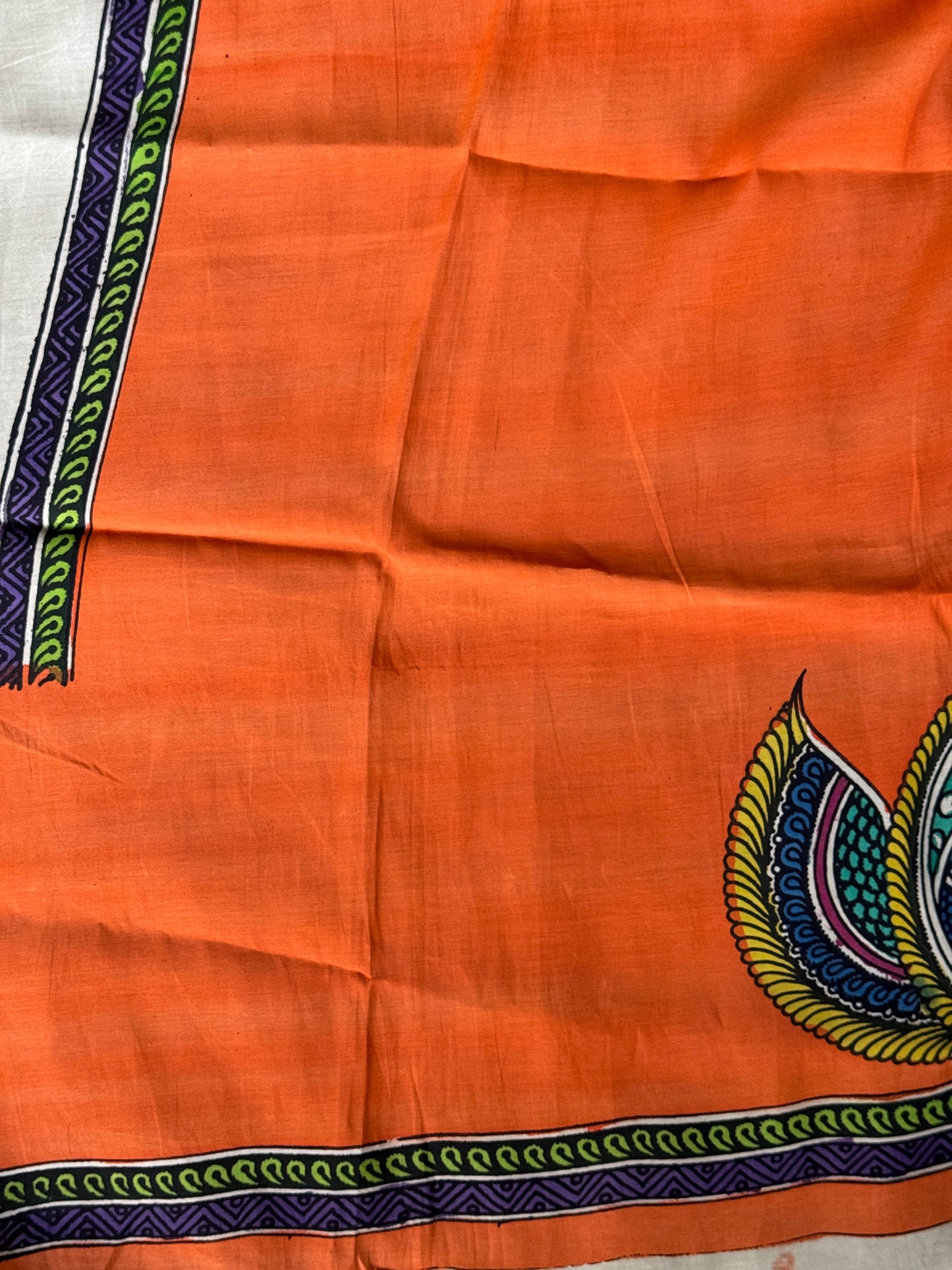 Silk Pen Kalamkari handpainted unstitched blouse piece with border - multiple designs n colors available