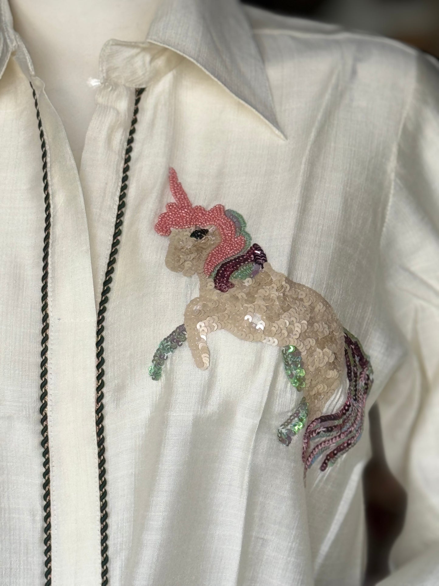 Unicorn embroidered shirt tunic