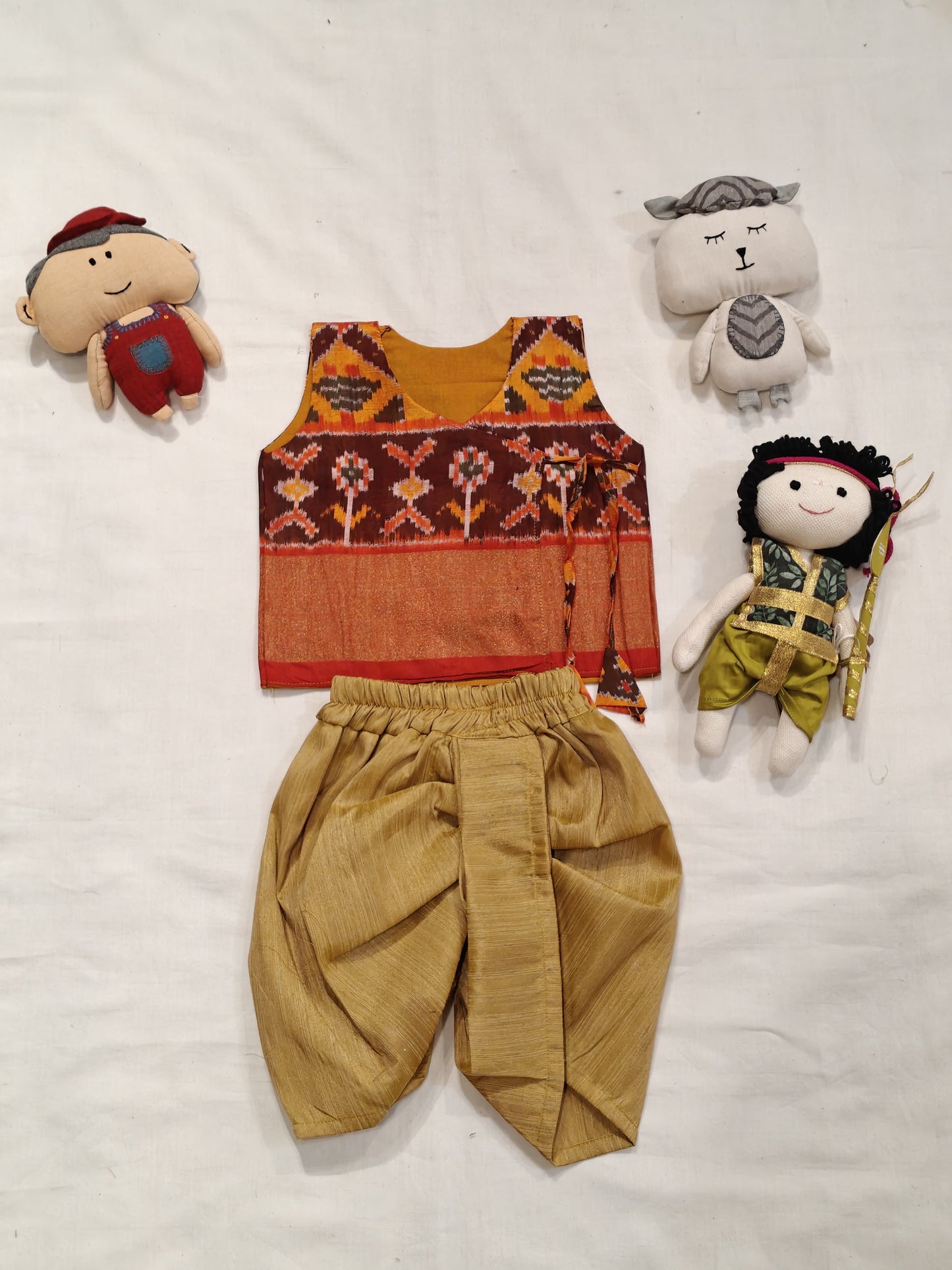 Ikat pure silk hand woven jabla for boys - colors n designs options available