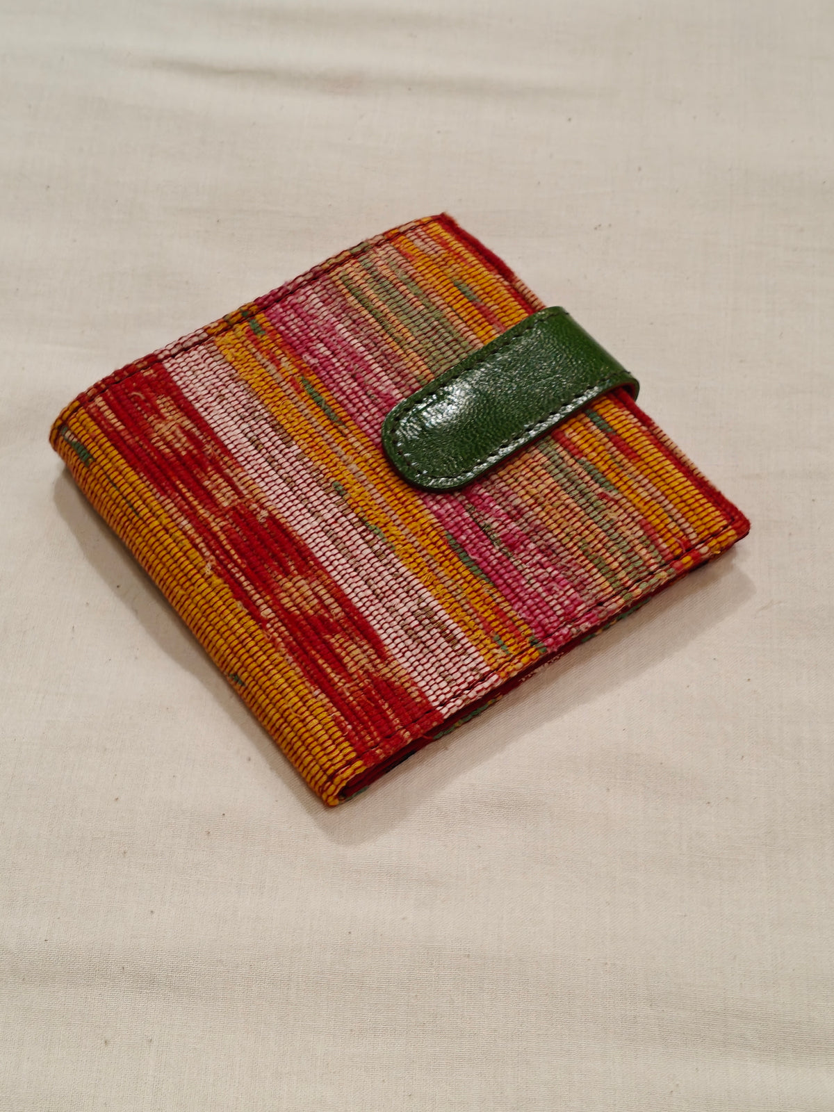 Kesh upcycled cotton handwoven fabric foldable wallet