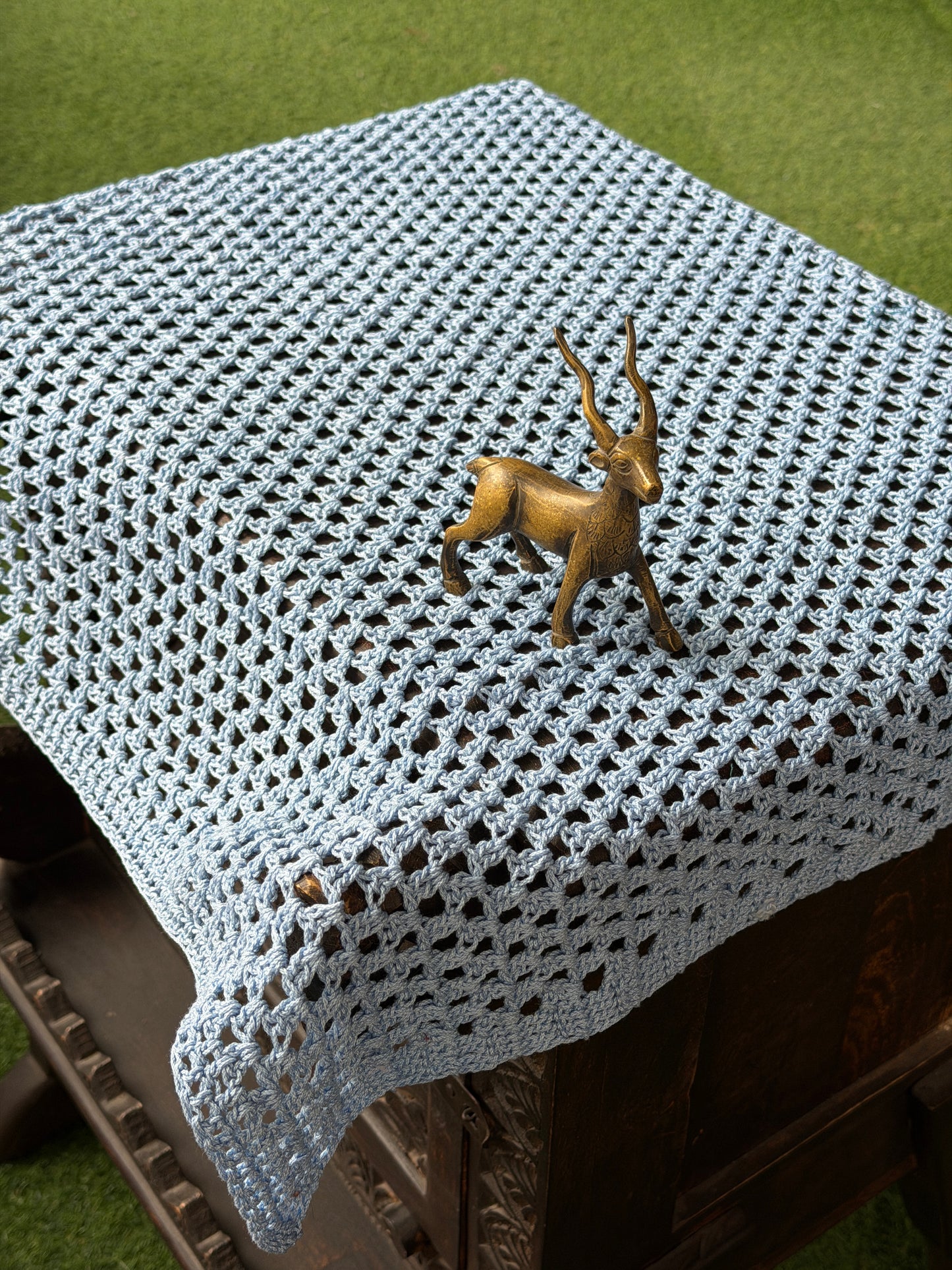 Square 24 x 24 inch Hand Crochet center / side table cover - hand crocheted with cotton yarn - colors available