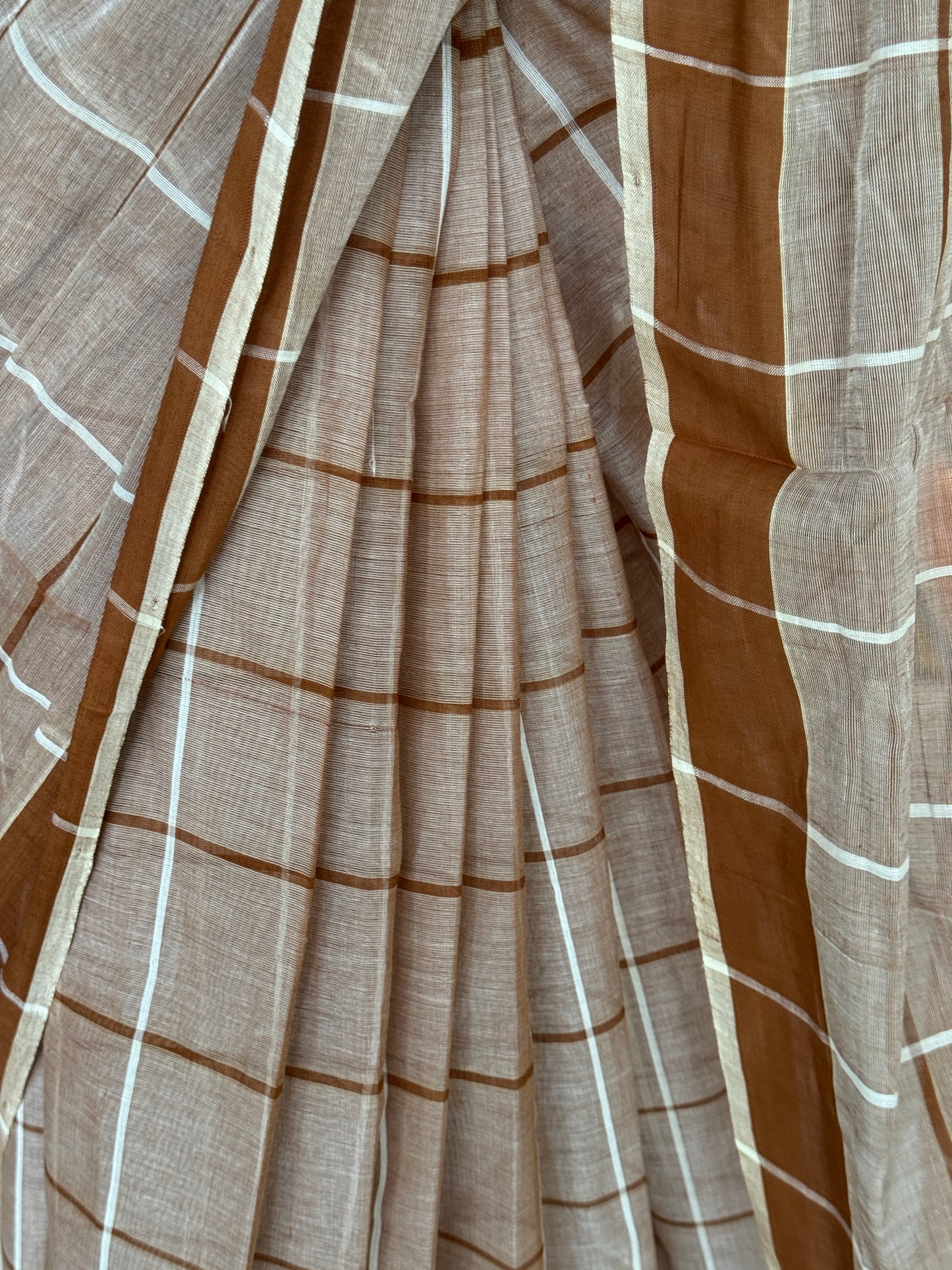 Checkered light weight soft handloom Bobbili cotton saree - multiple colors available