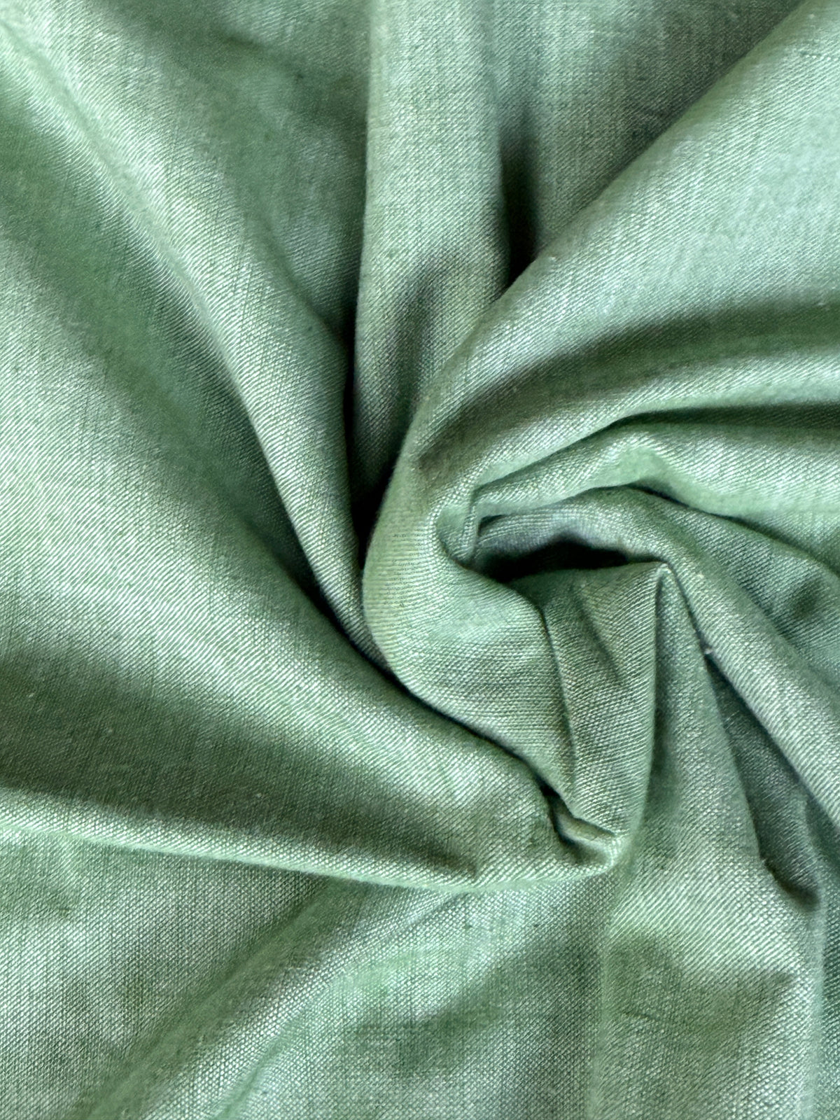 Sage green hand woven soft n thick cotton fabric