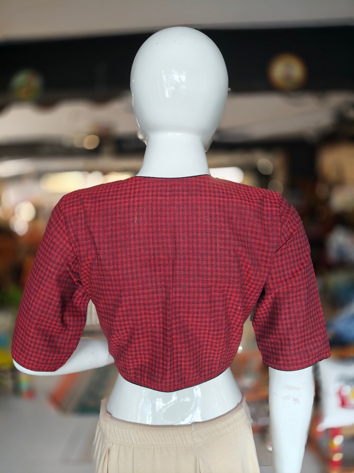 2 piece cotton blouse - sleeveless inner plus outer blouse with sleeves