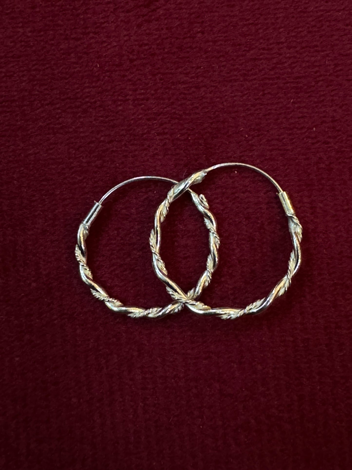 Twisted 92.5 sterling silver round hoops