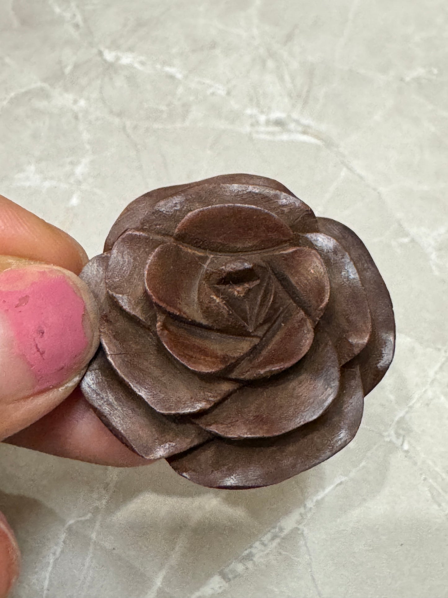 Rose pendant - Hand made flower pendant in solid wood - click to see color options