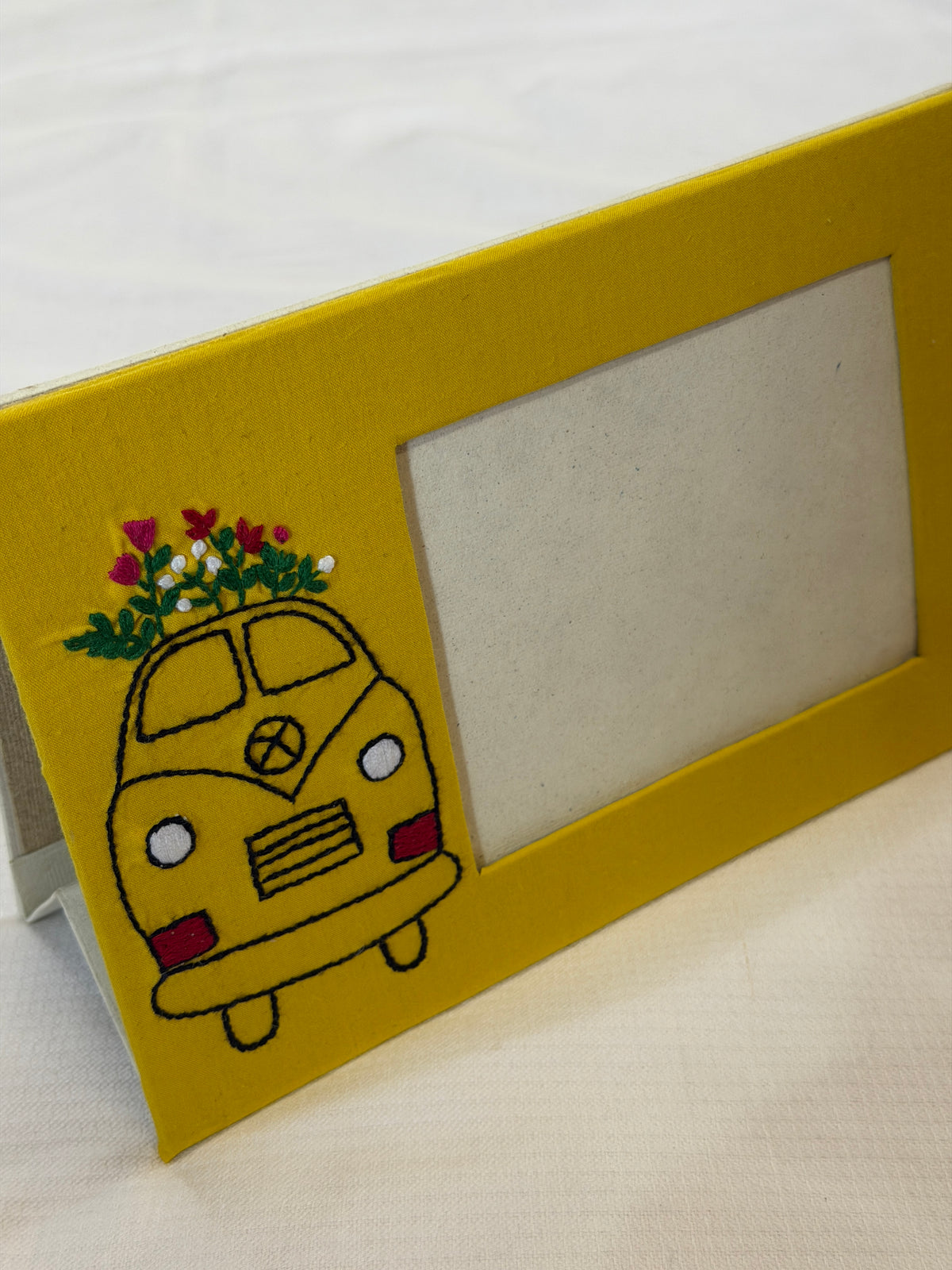 Hand embroidered light weight photo frame - colors and designs options available