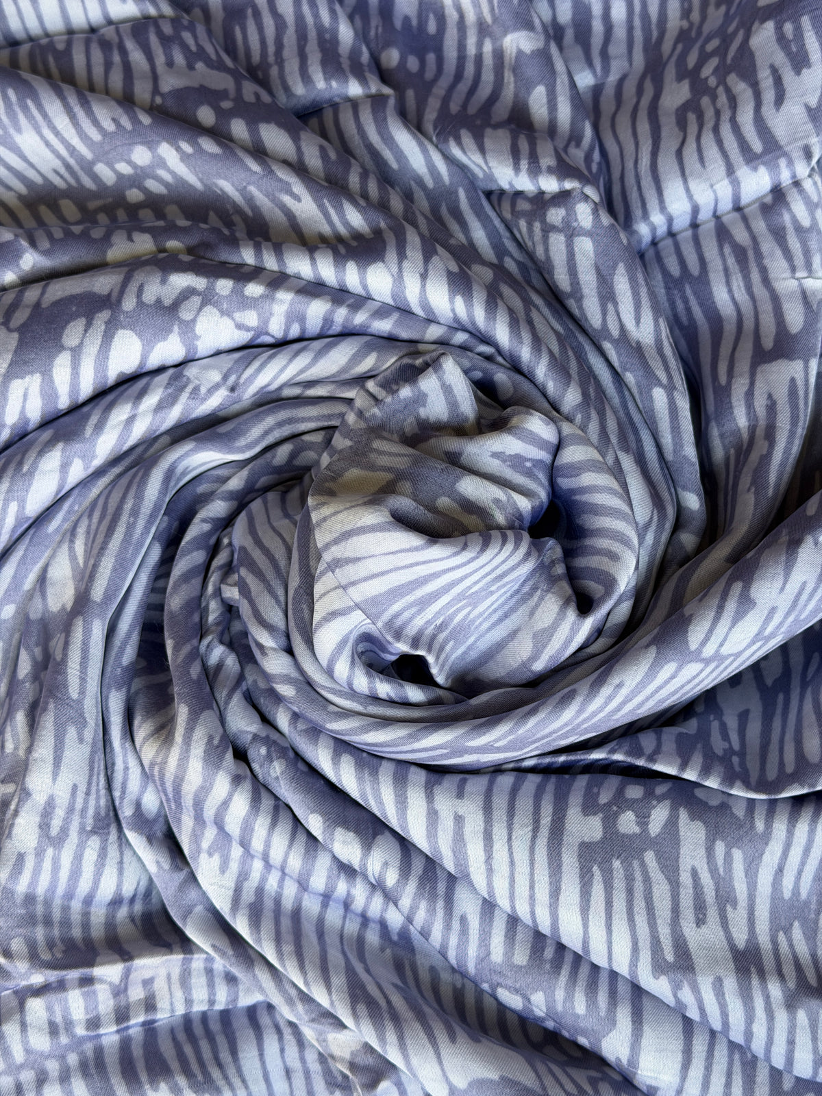 Lavender batik hand block soft modal yardage saree / fabric - handcrafted