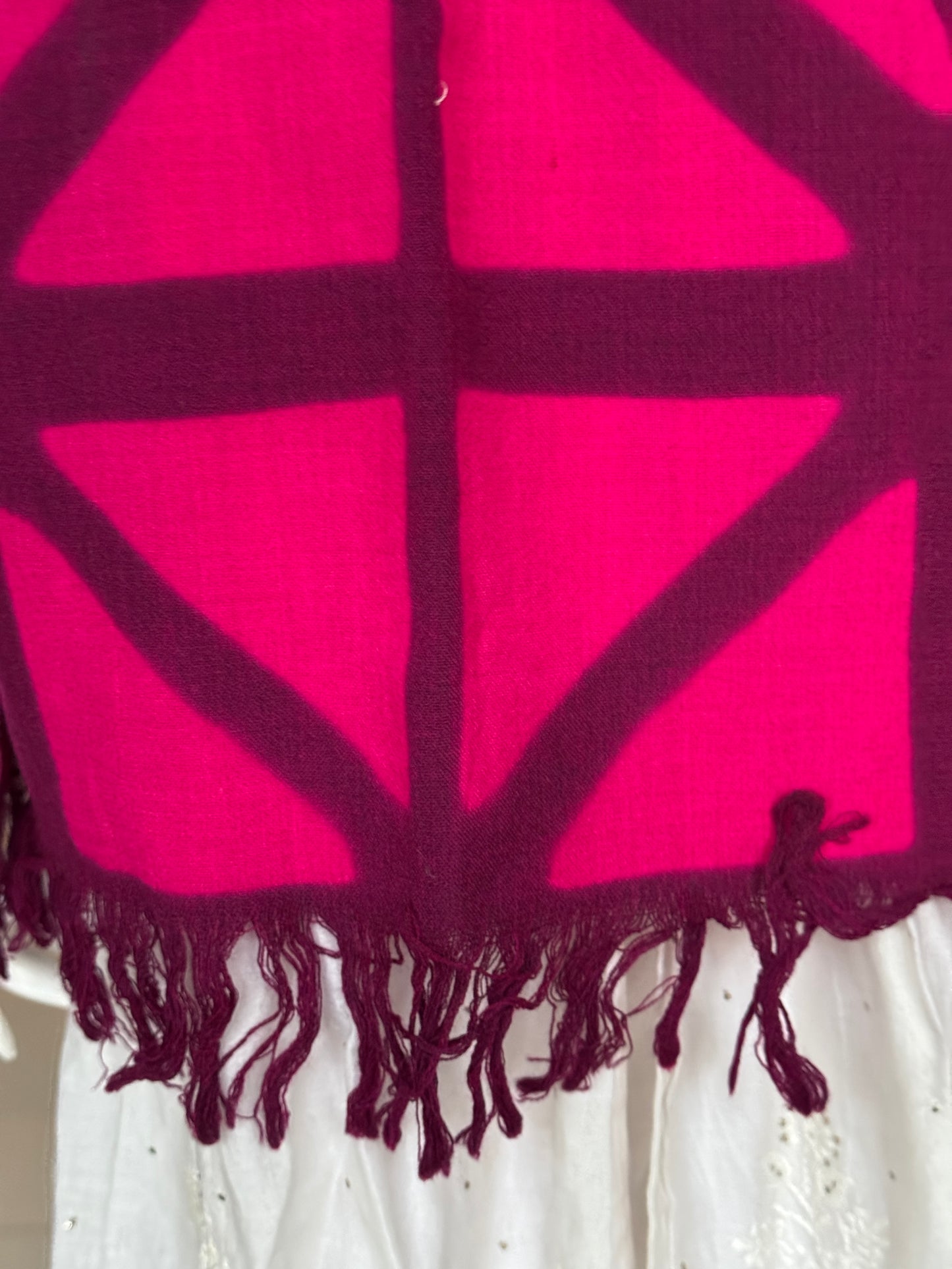 Merino wool stole with clamp dye
