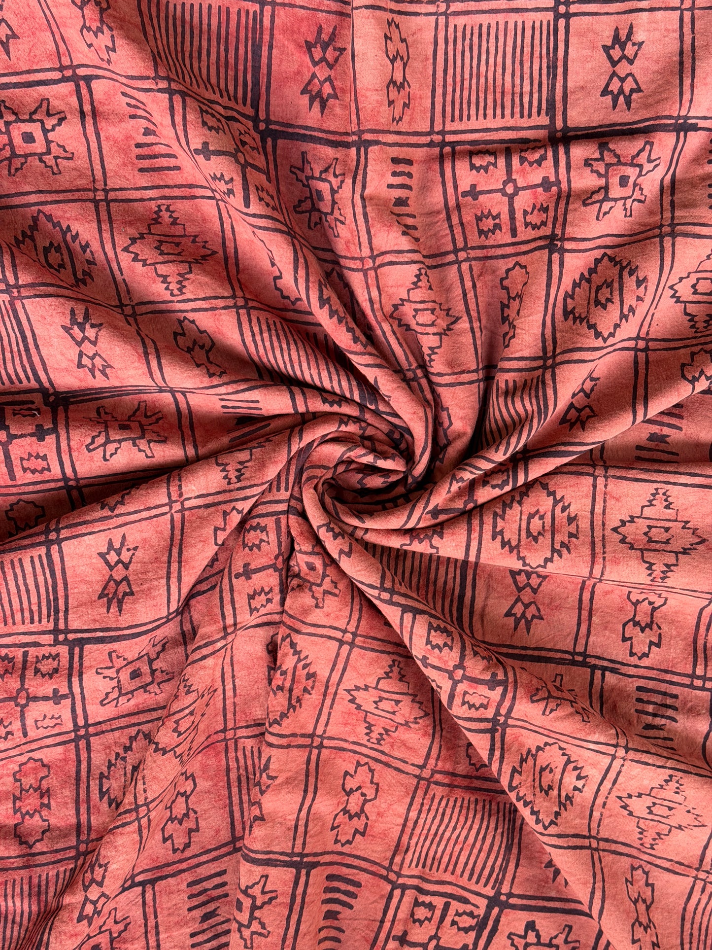 Ajrakh natural dyed, handblock printed cotton fabric - click to see design options