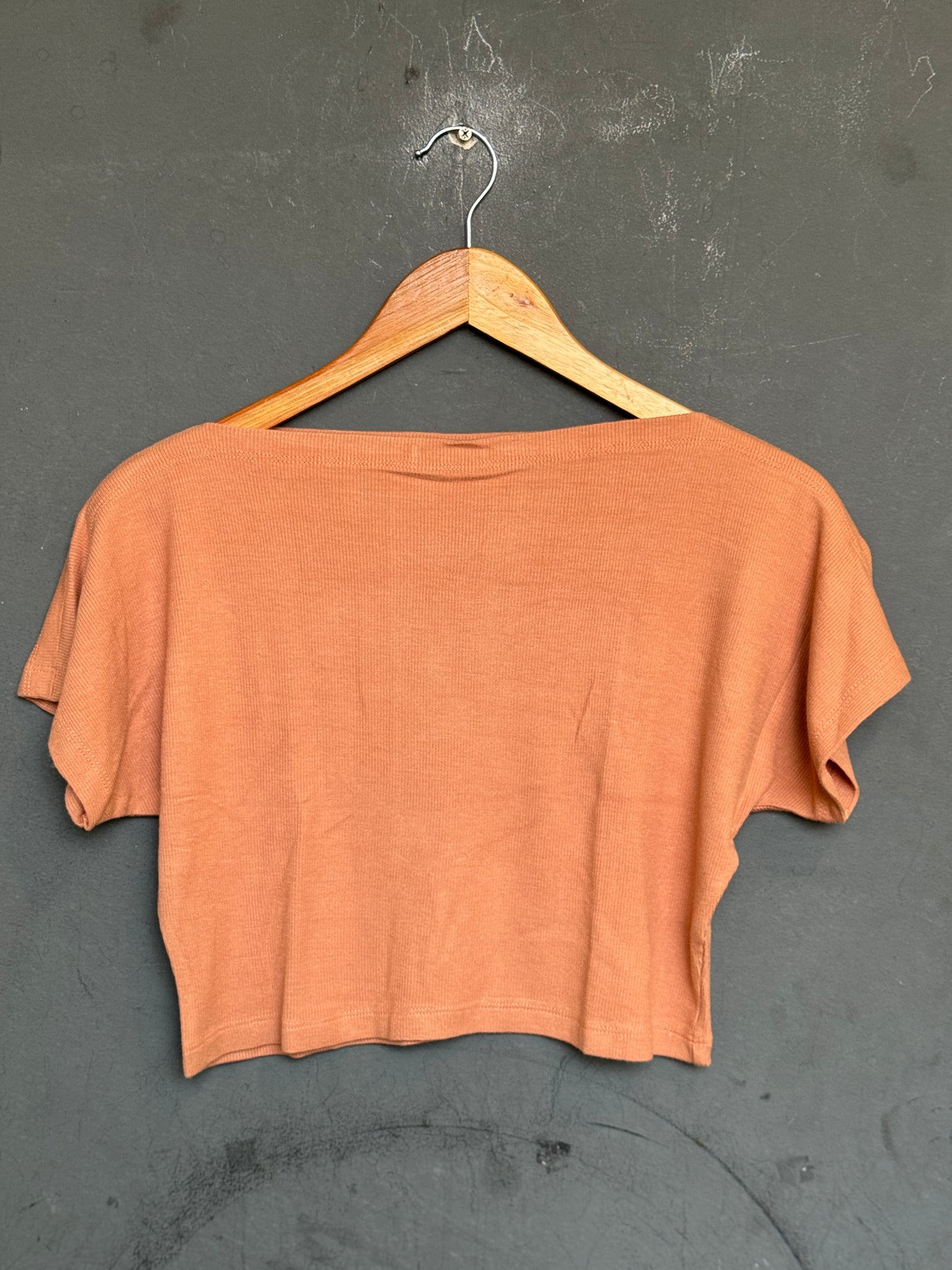 Boat neck textured stretchable free size crop top / blouse - multiple shades