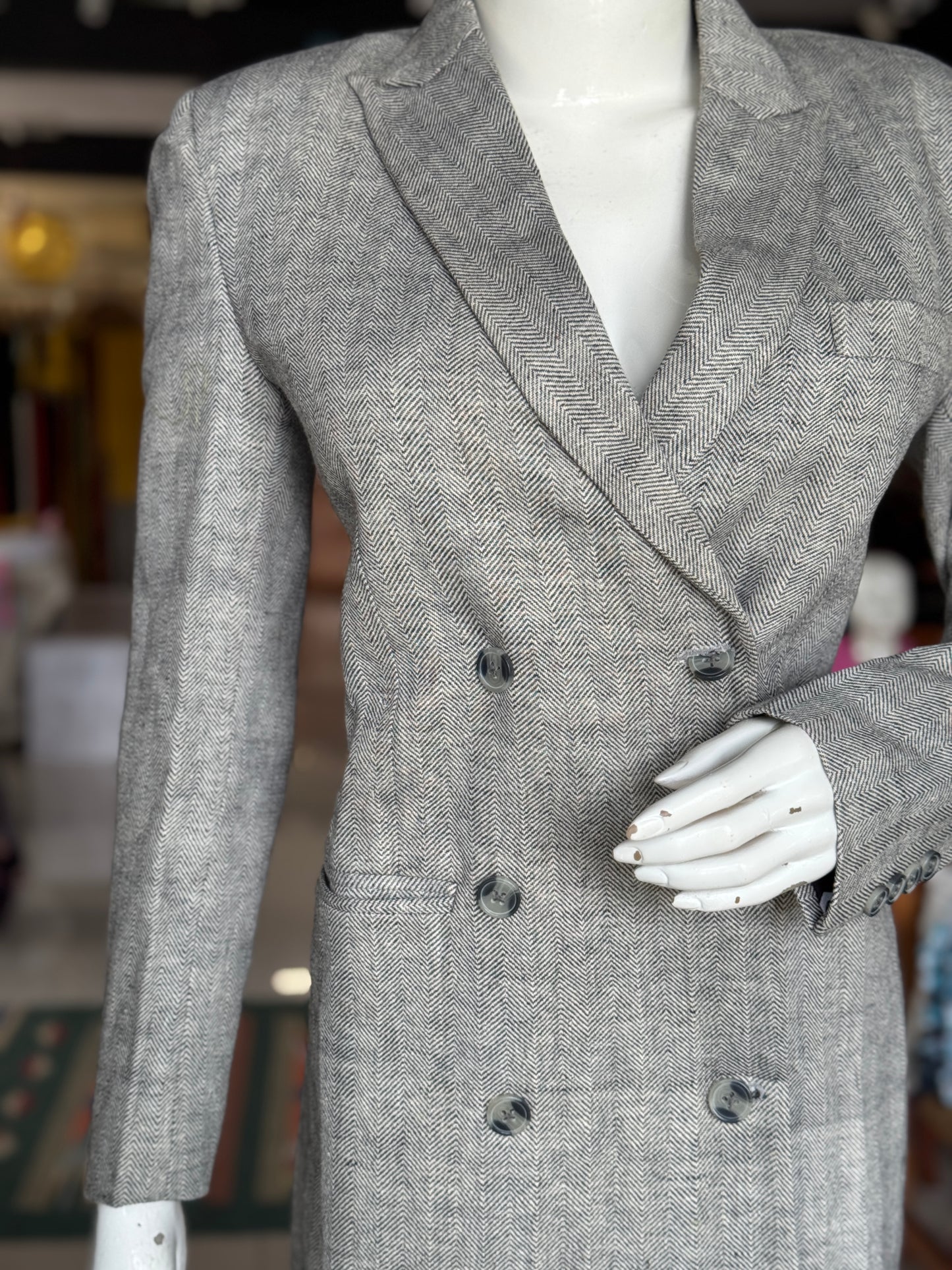 Blazer dress in hand woven kala cotton - officer power dressing for women