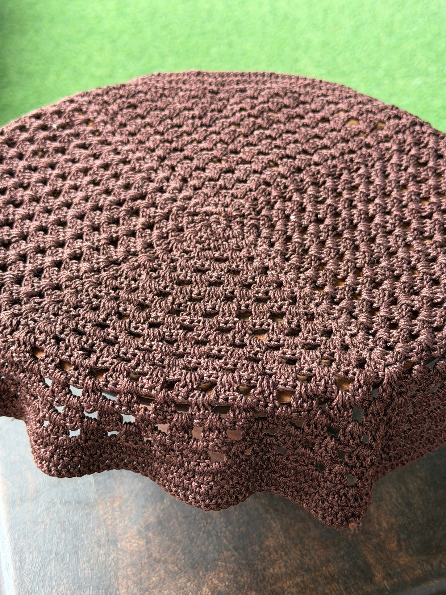 Square 12 x 12 inch Hand Crochet small table cover - hand crocheted with cotton yarn - colors available
