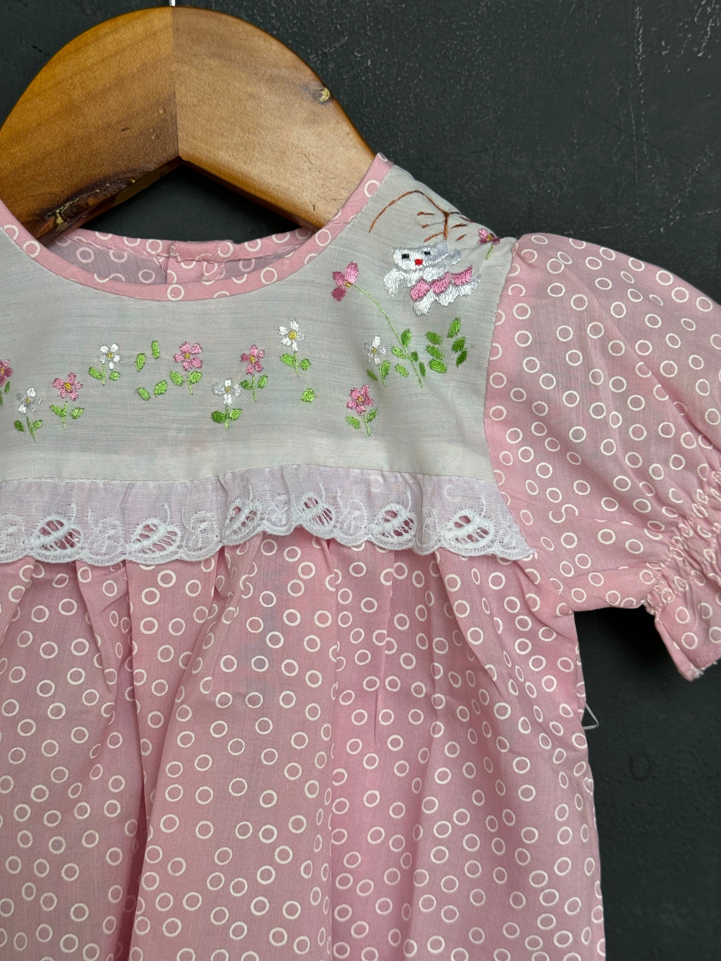 New born baby girl embroidered vintage look frocks