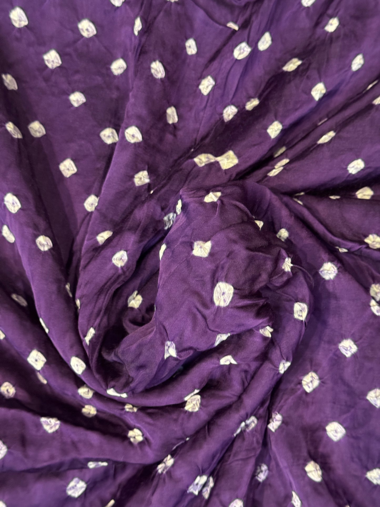 Violet hand tie n dye bandini modal fabric