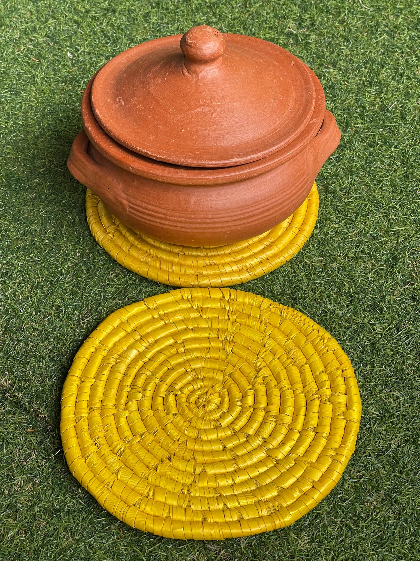 Moonj grass round trivets - eco friendly handmade product