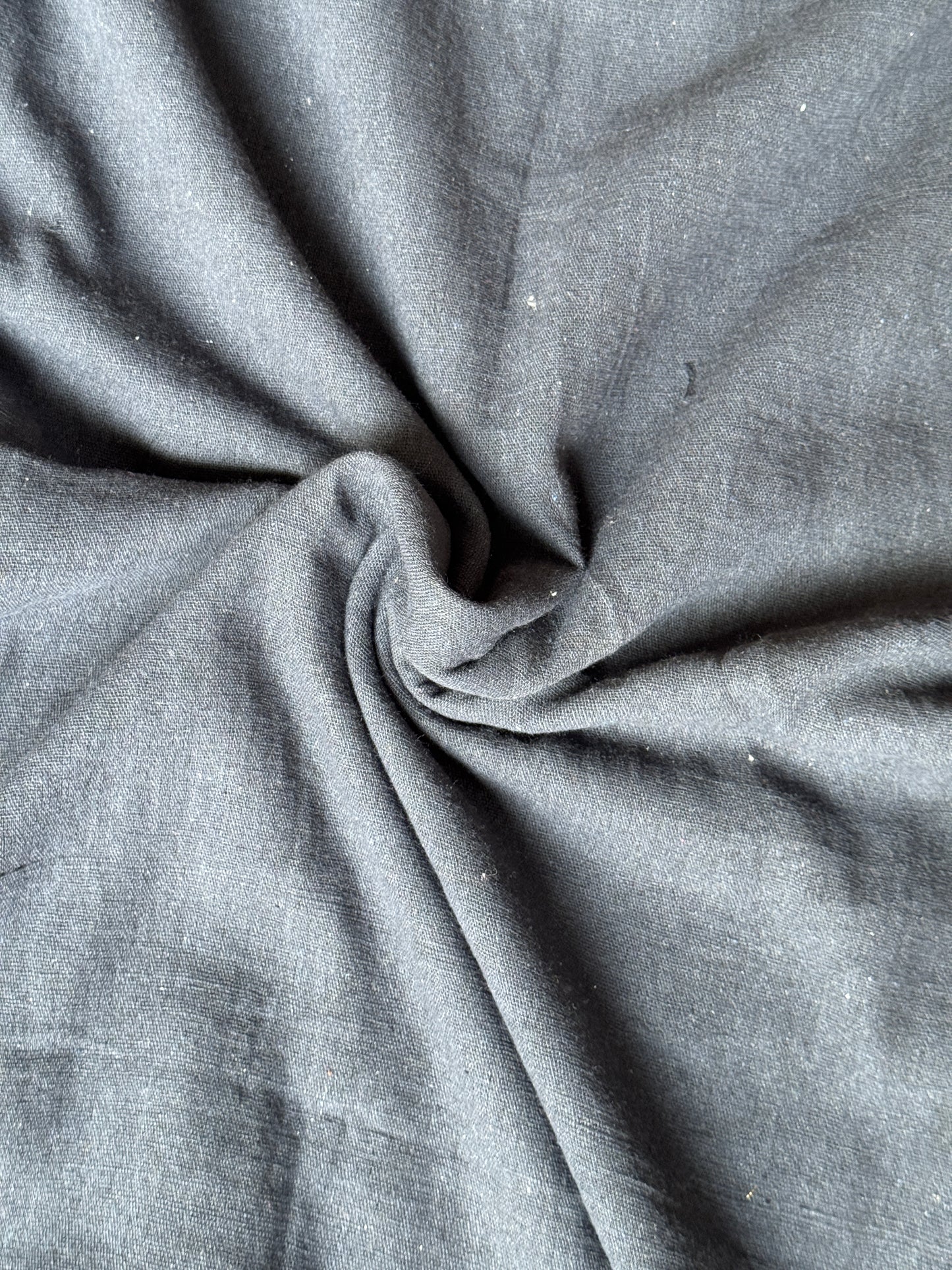 Plain Handloom kala cotton fabric with colorful stripes borders - different shades available