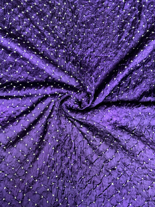 Violet hand tie n dye bandini modal fabric