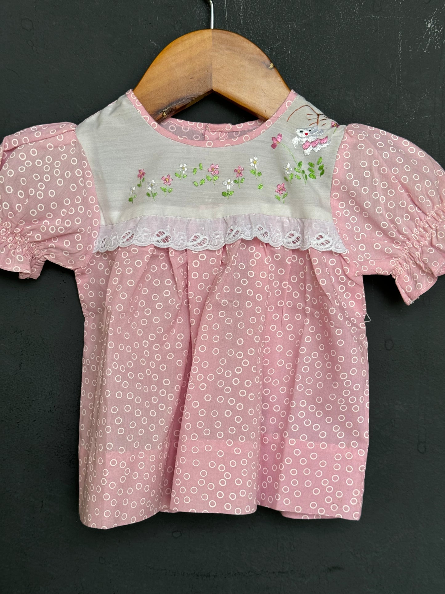 New born baby girl embroidered vintage look frocks