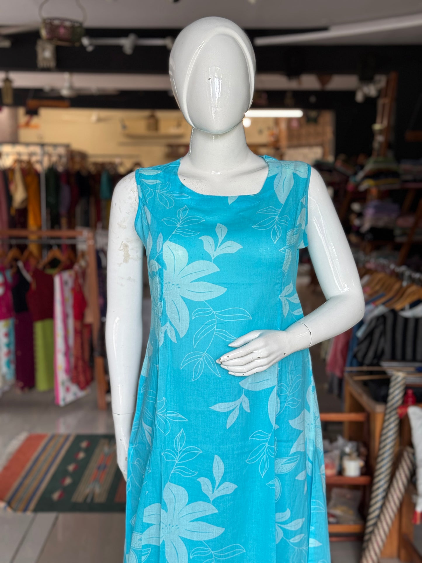 Floral print sleeveless cotton kurti, flared pants - coord set , 2 piece - multiple colors options