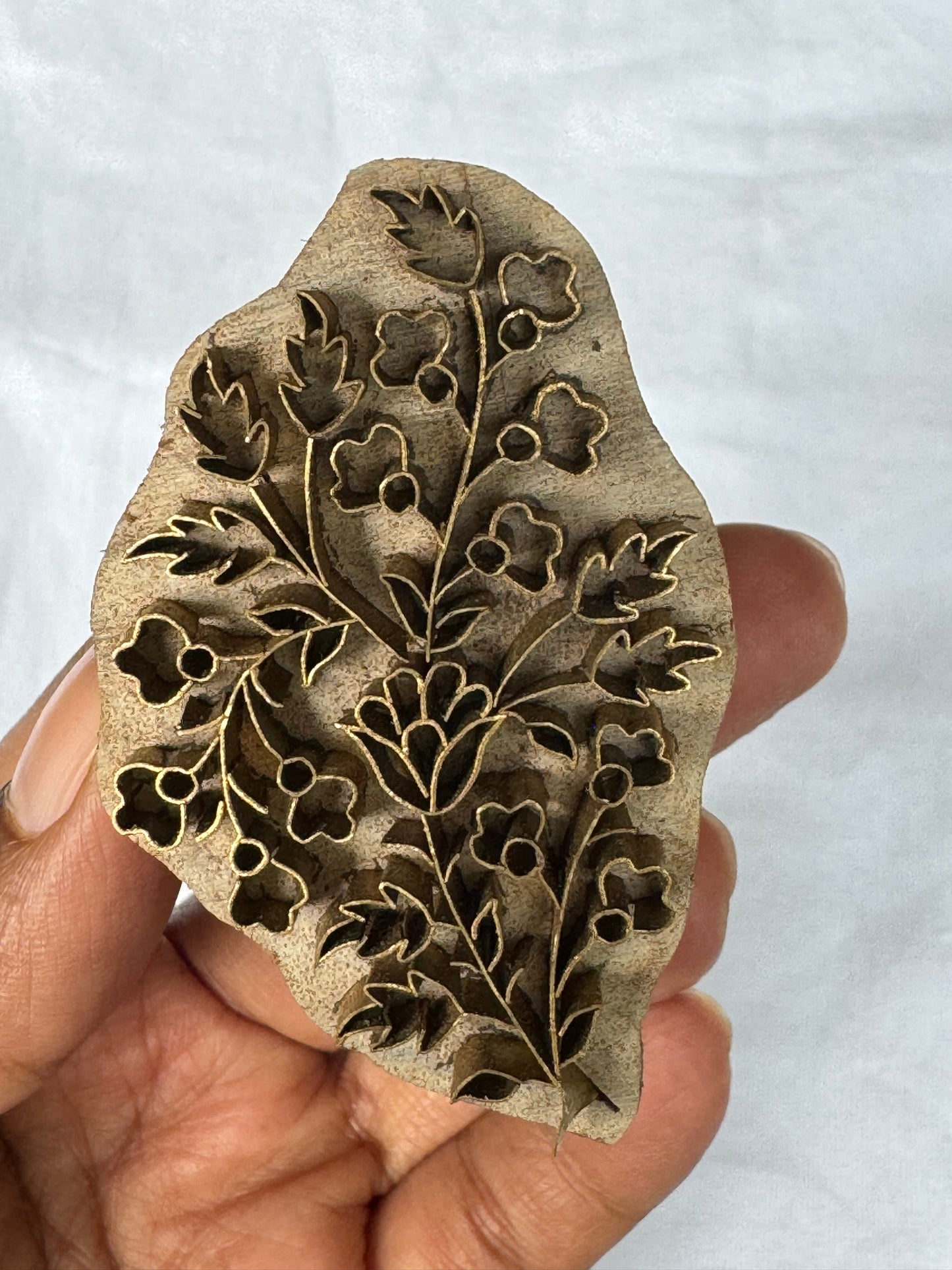 Flowers and leaves brass blocks for printing and decor