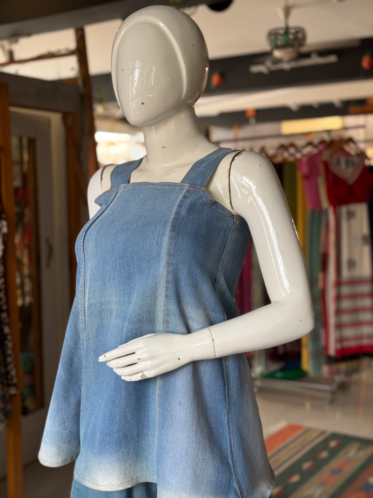 Blue denim short dress / top - design options available