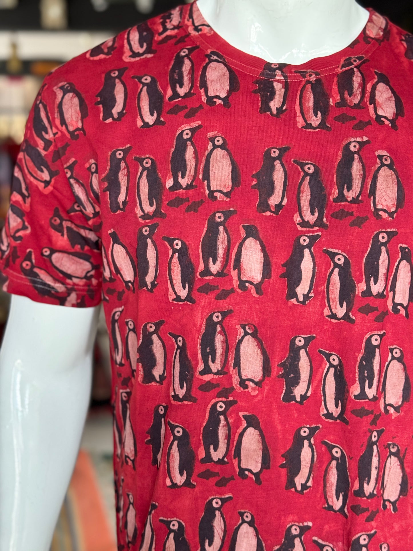 Quirky tees - hand block printed, natural dyed, mens cotton t-shirt