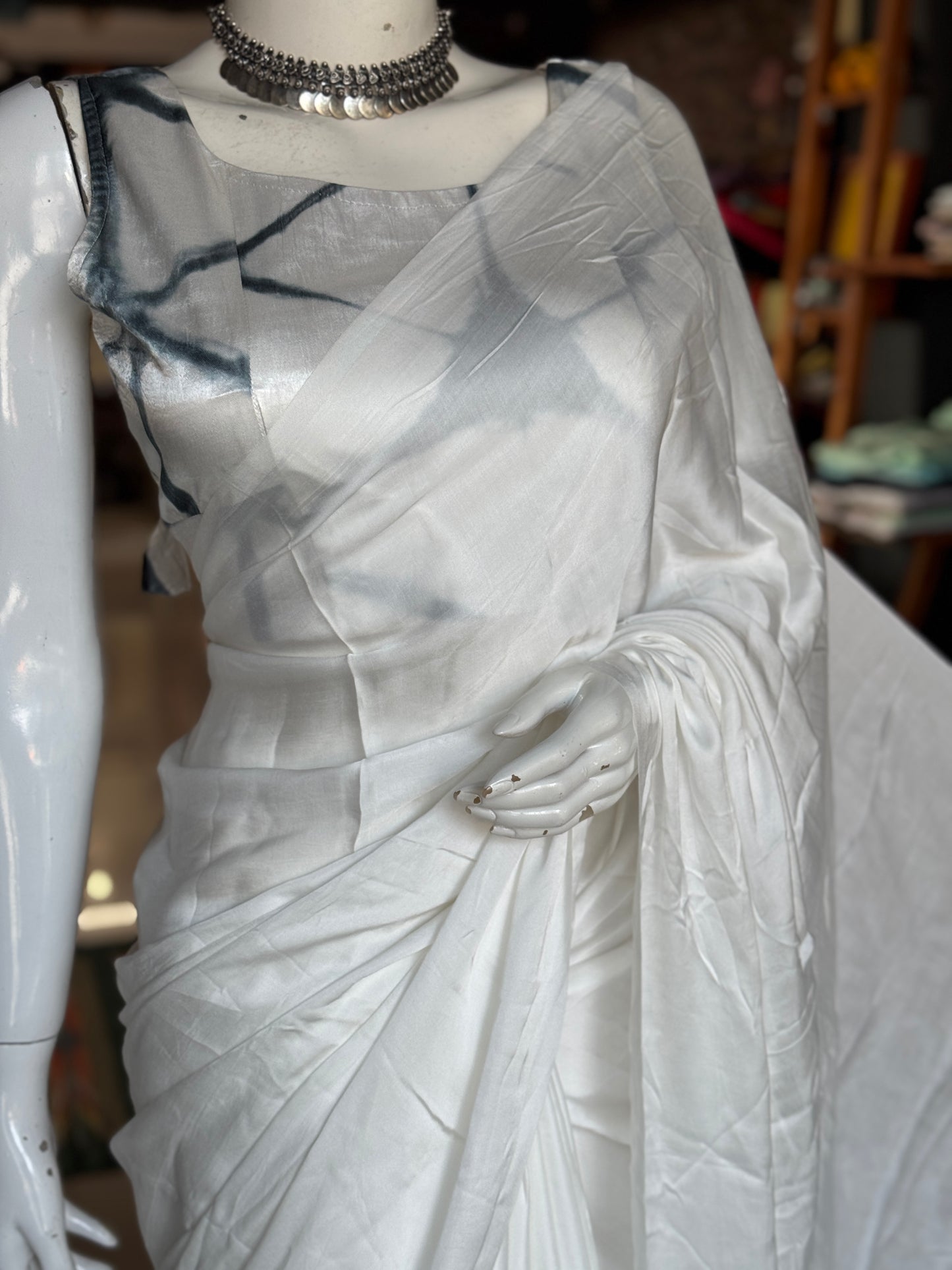 Plain soft modal yardage saree / fabric - color options available
