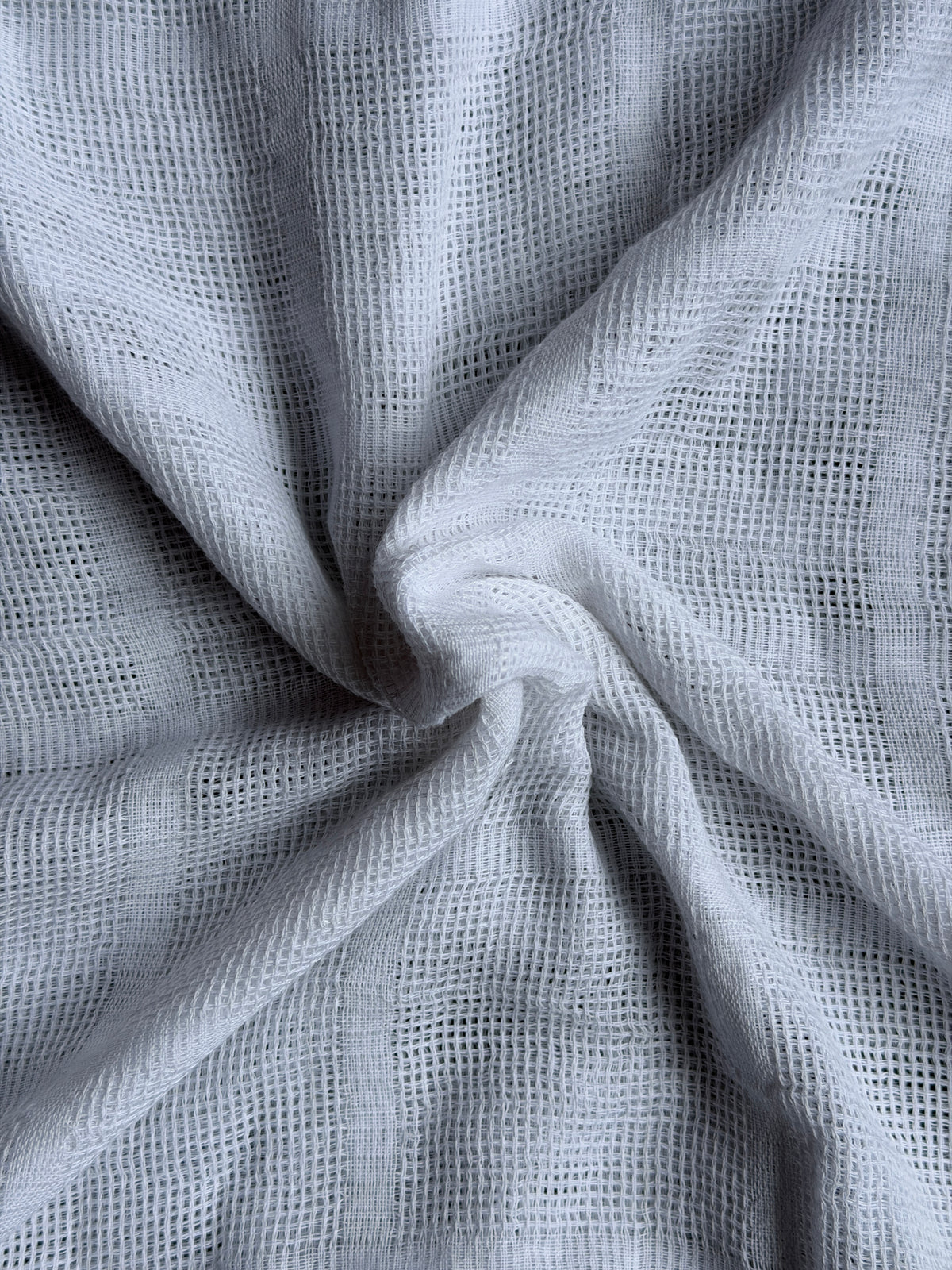 White hand woven soft cotton net fabric