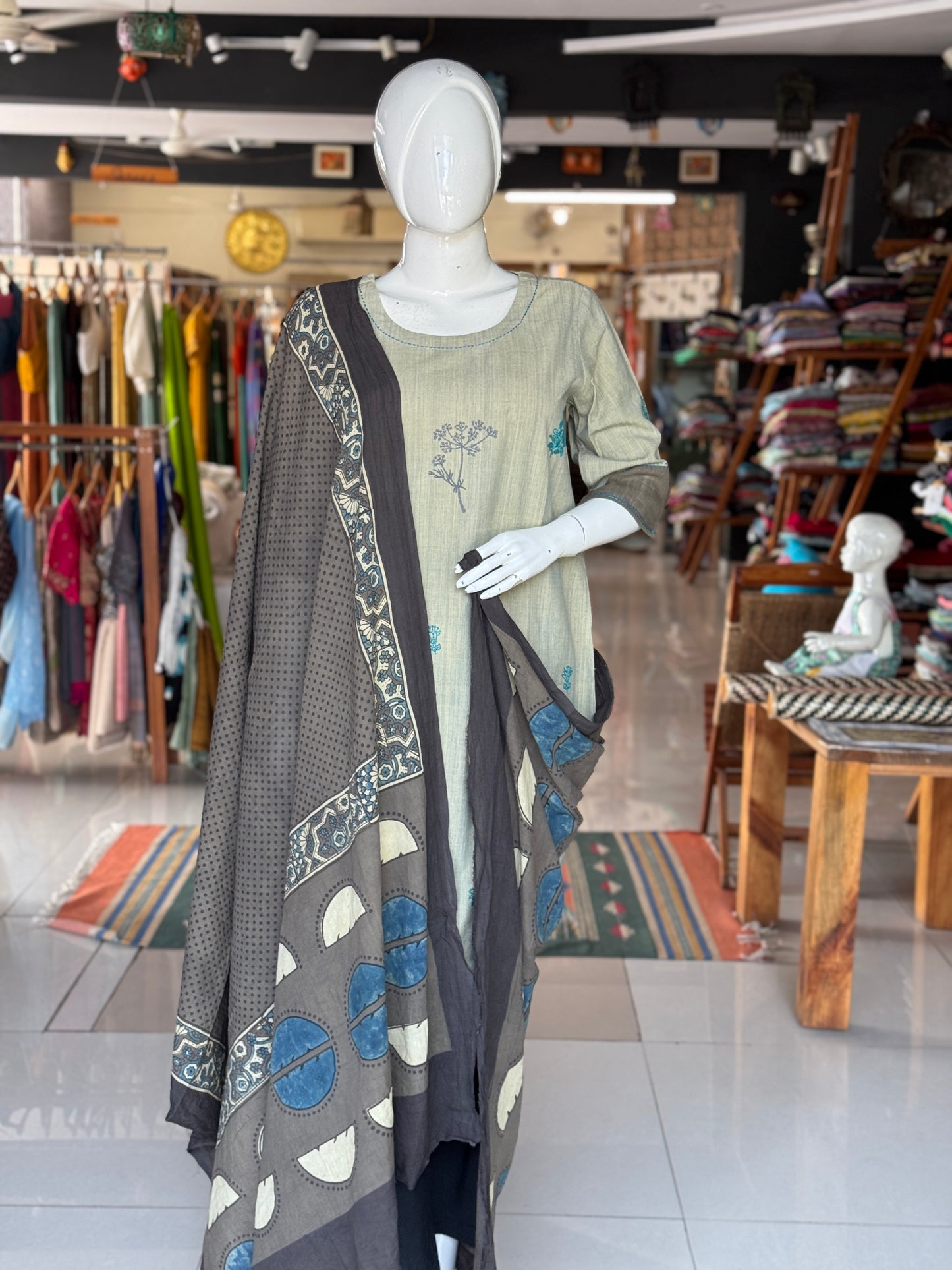 Hand block printed cotton dupatta - colour n designs options available