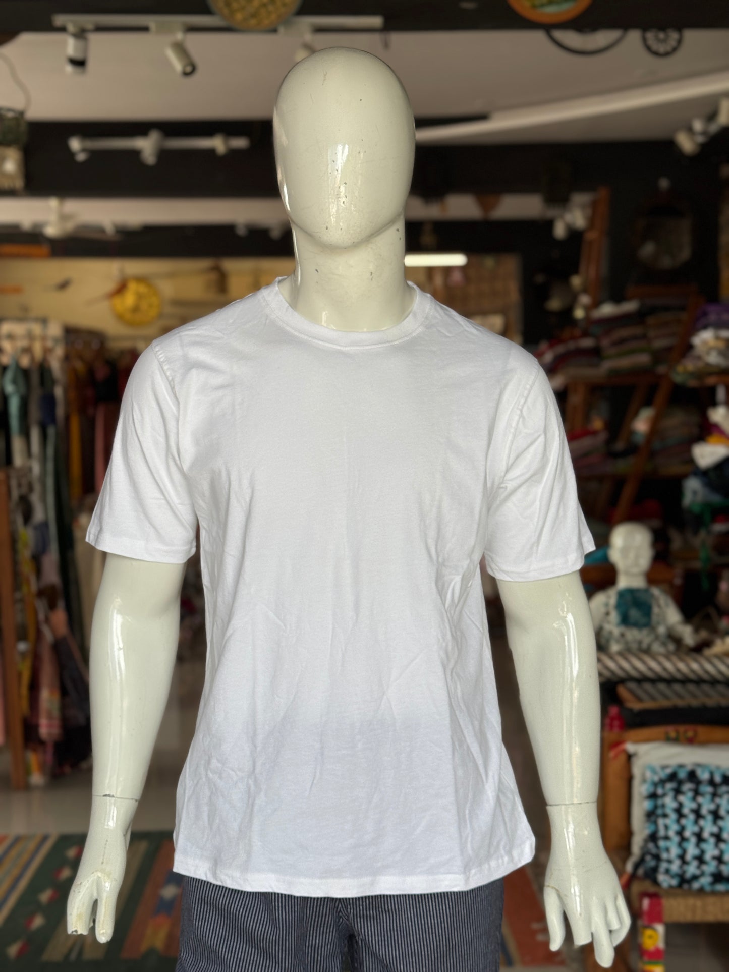 White plain cotton tshirt - unisex