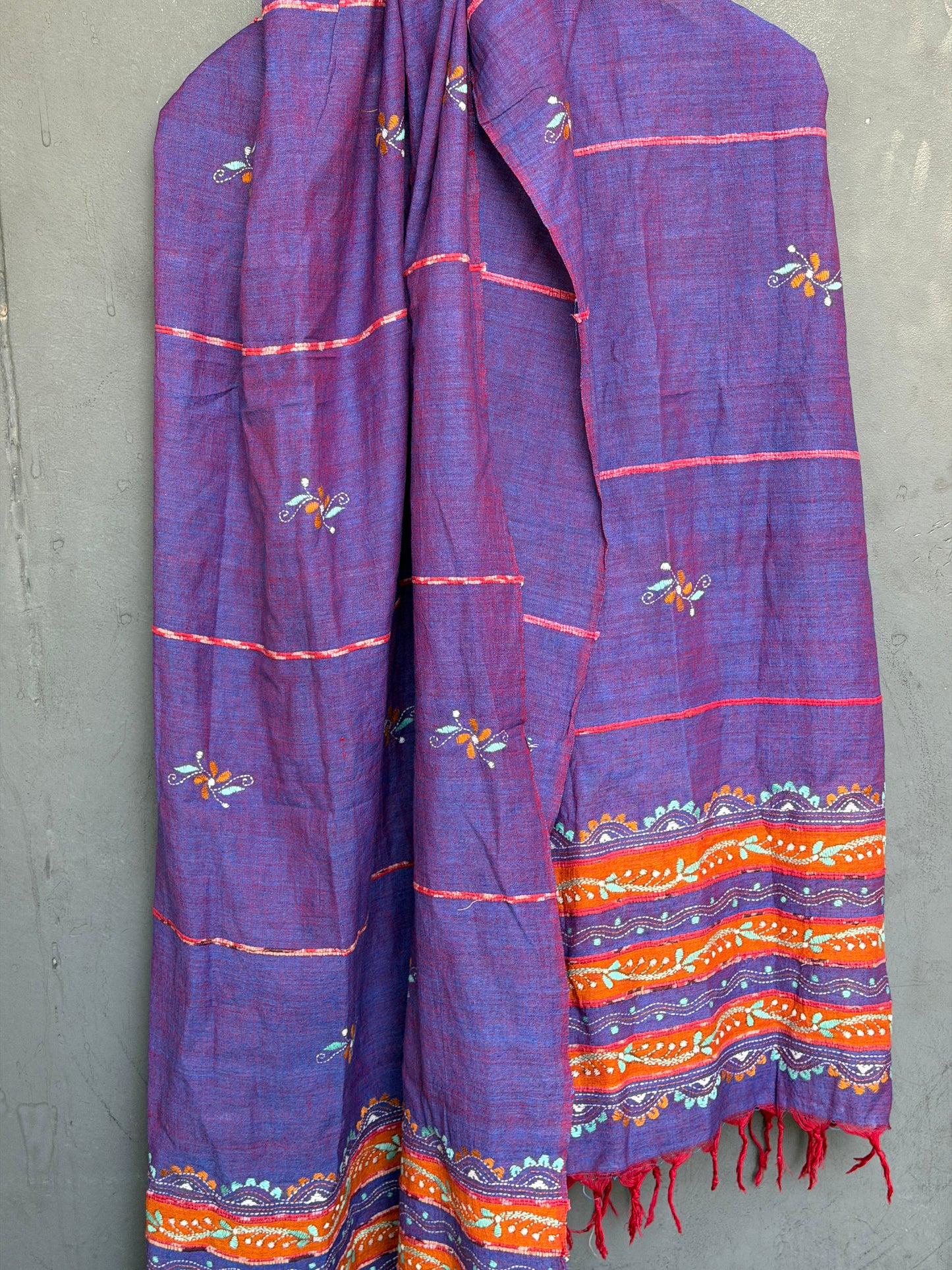 Khesh handloom cotton dupatta with hand embroidery - colors n designs options available