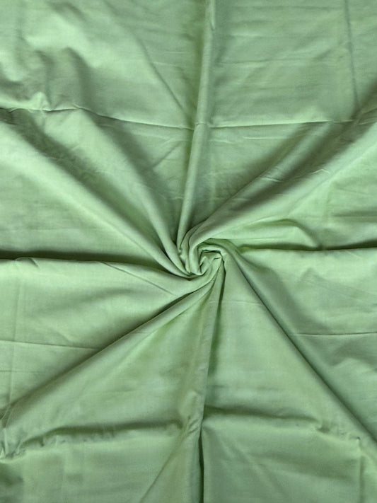 Pastel green hand woven soft n thick cotton fabric
