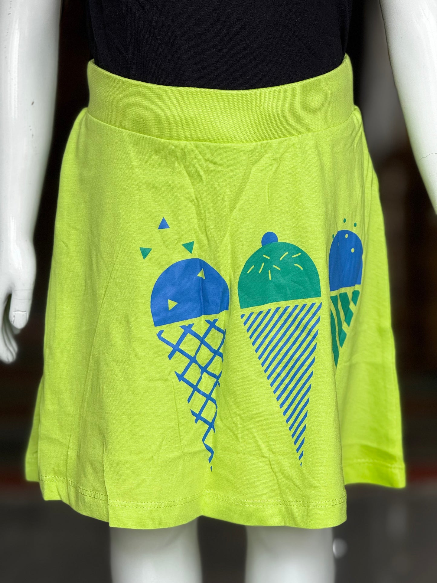 Knit cotton skirt with fun prints and attached under shorts for girls