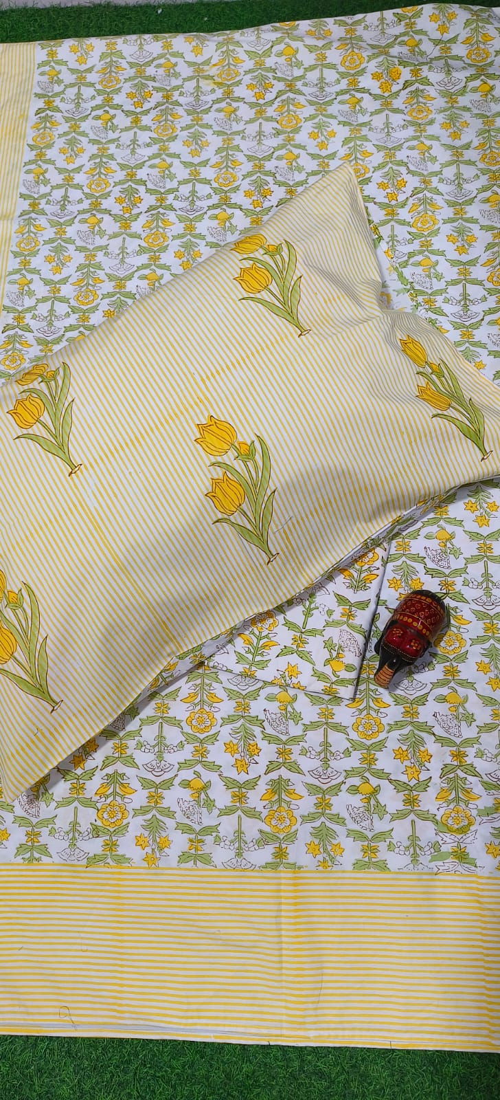 Soft fine percale cotton hand block printed super King 108 x 108 inches bedsheet - multiple designs available