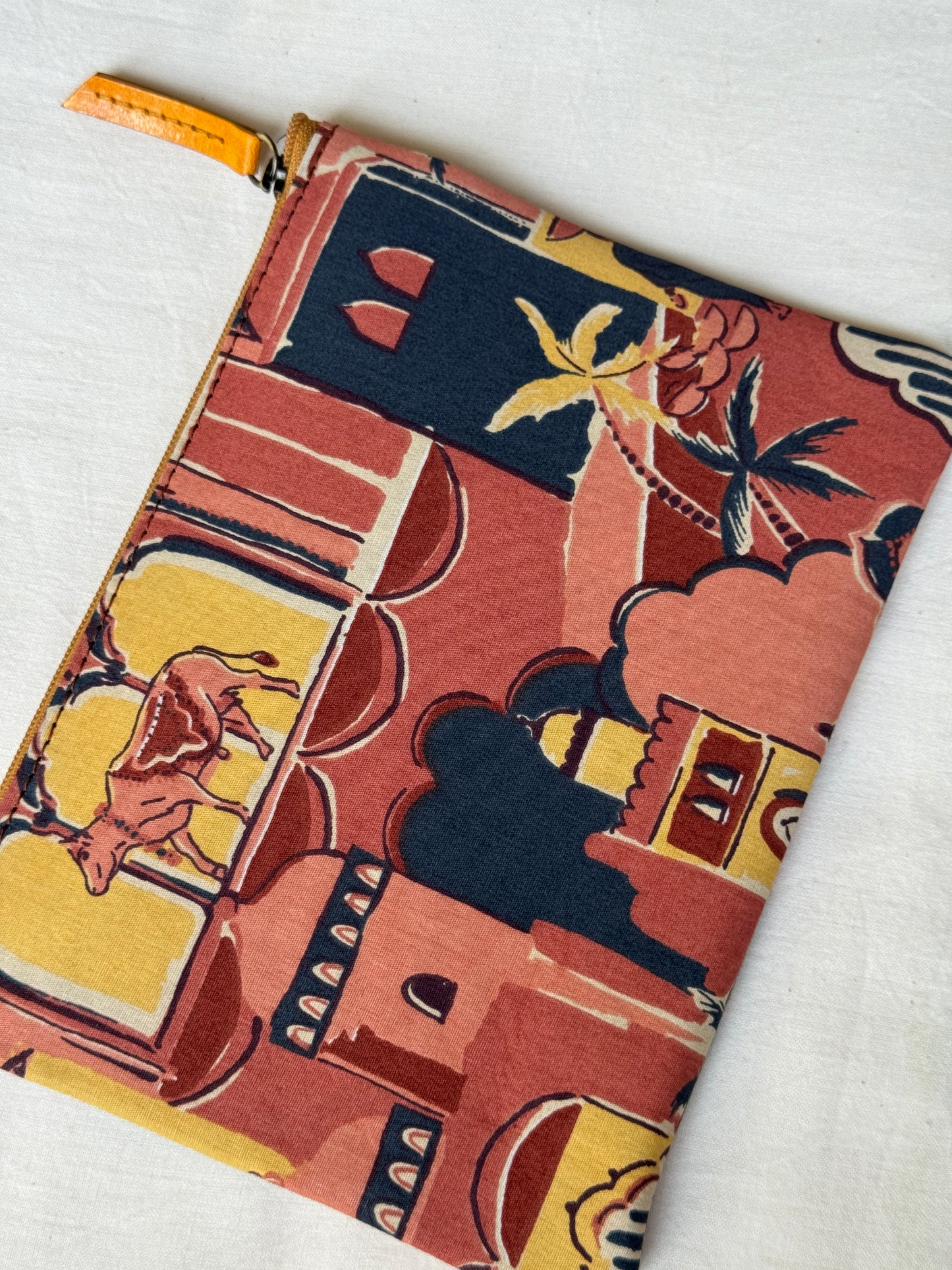 Fabric pouch with zipper closure - organizer for pens, medicines, jewelry etc - multiple designs available