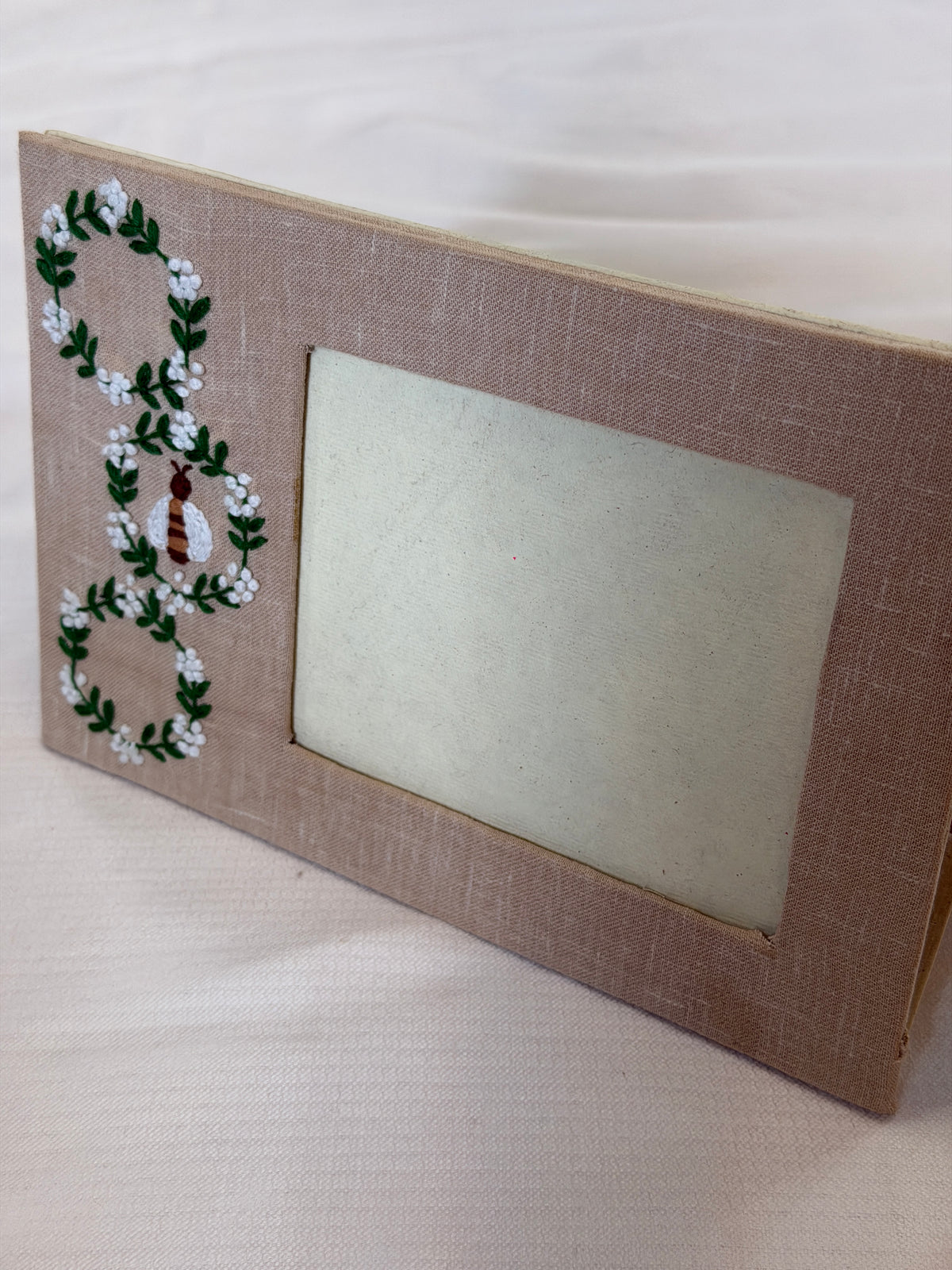 Hand embroidered light weight photo frame - colors and designs options available