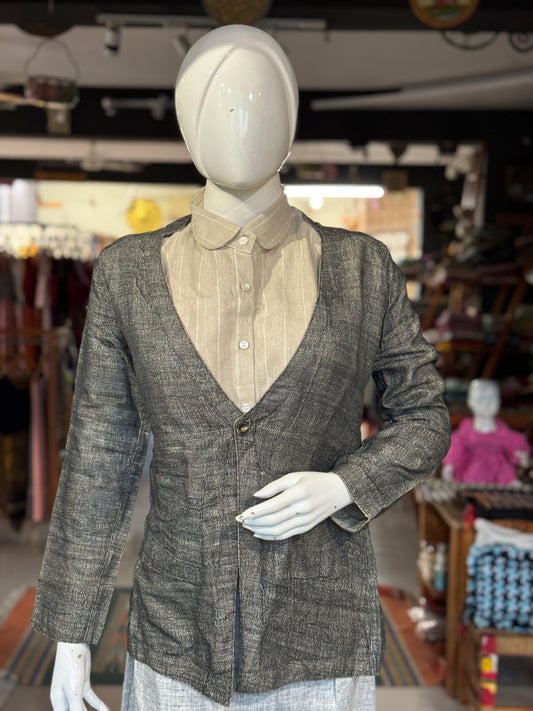 Tussar silk hand woven women’s blazer / jacket