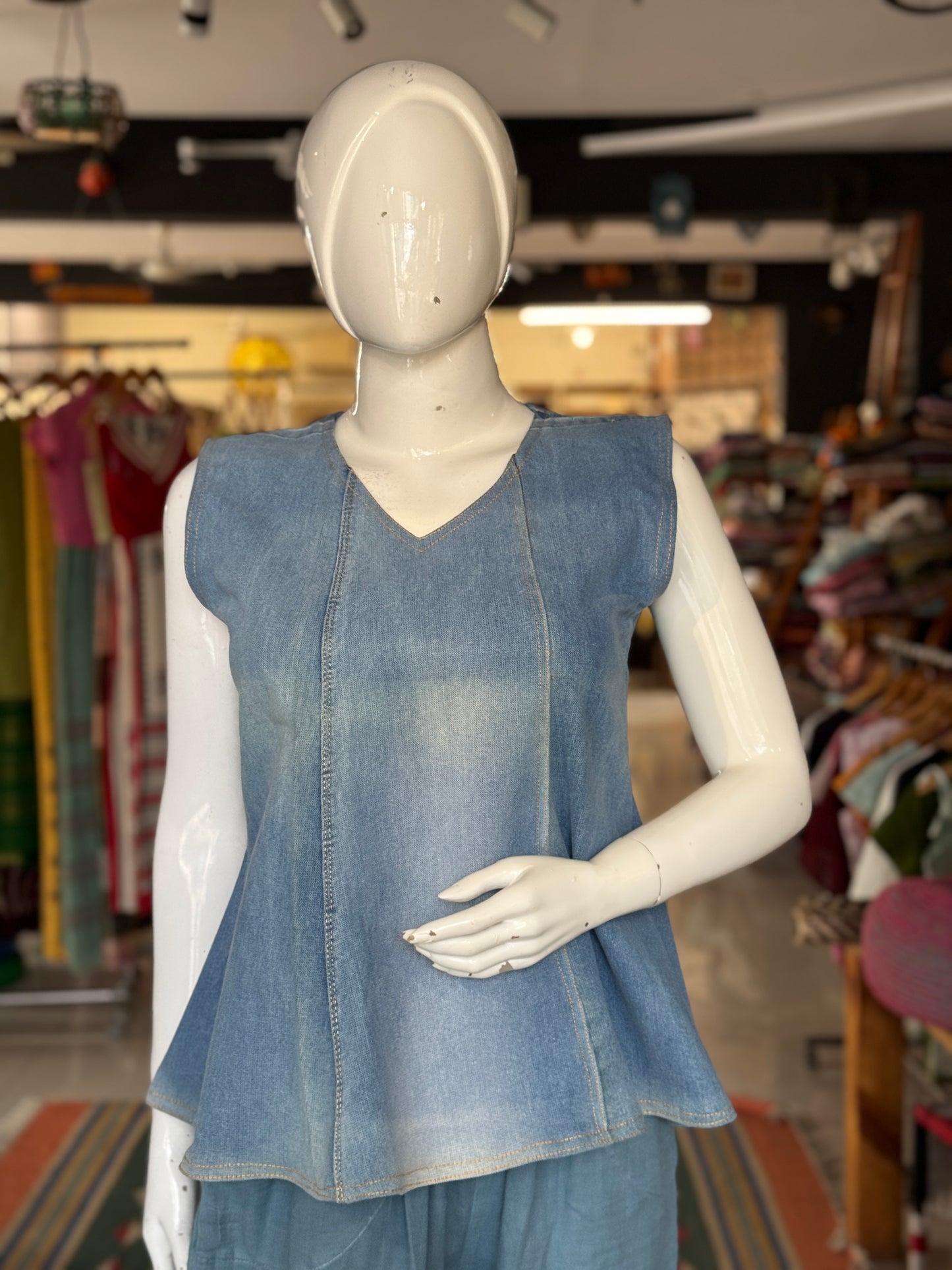 Blue denim short dress / top - design options available