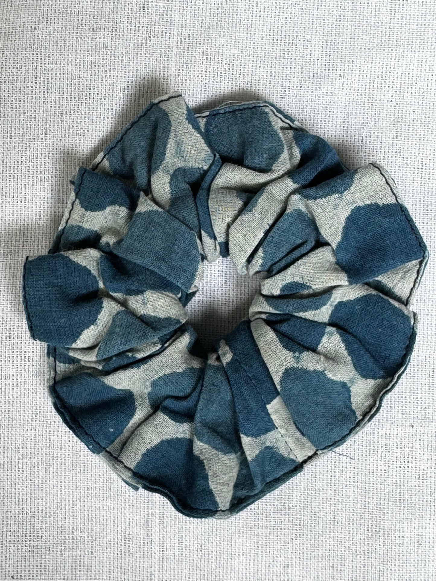 Hair scrunchie - natural dyed hand block printed cotton hair tie