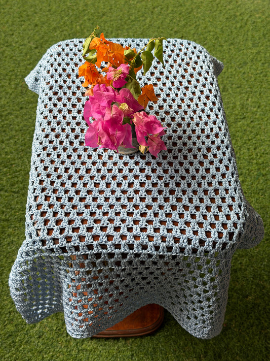 Hand Crochet rectangular teapoy table cover - hand crocheted with cotton yarn - 24 x 14 inches size approximately - colors available